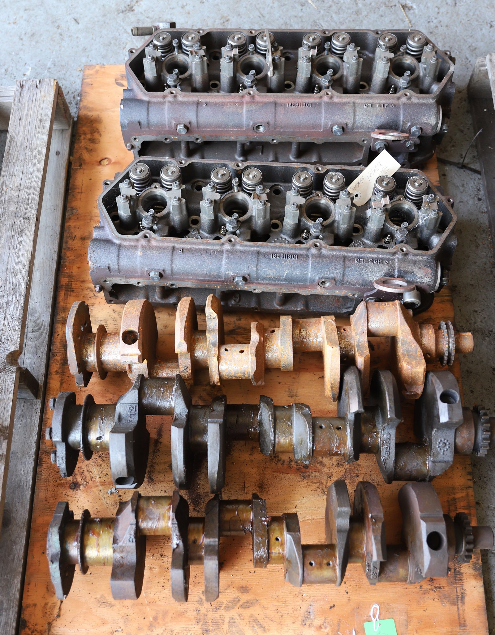 LOT OF DRIVE SHAFTS AND HEADS: HEADS ARE TAGGED "FORD DIESEL". PLEASE READ CAREFULLY - THIS IS AN ONLINE AND ABSENTEE BID ONLY AUCTION. THERE WILL BE A PREVIEW ON SATURDAY AUGUST 17TH FROM 9:00 AM TILL 1:00 PM TO VIEW THE AUCTION. 