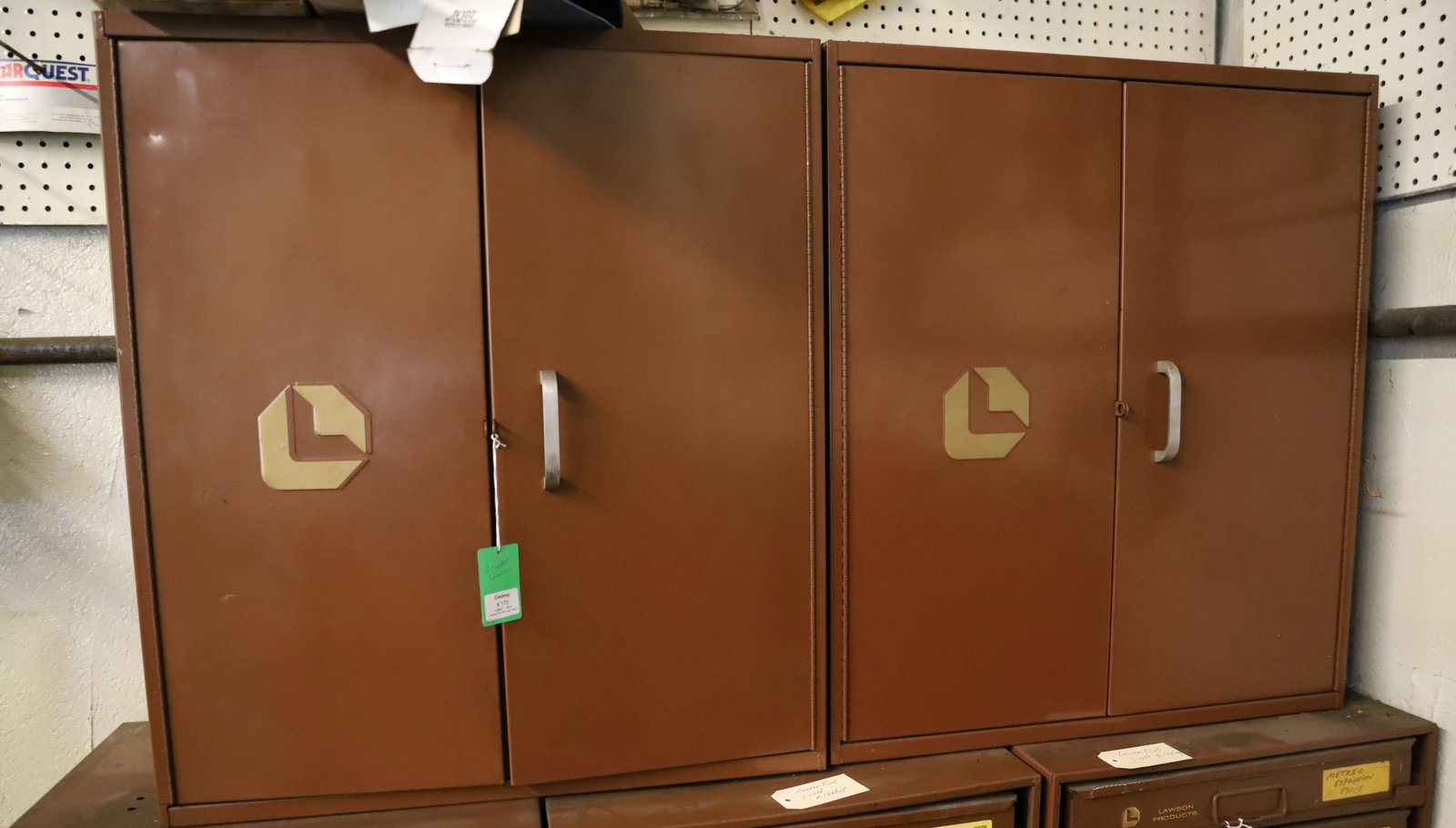 LAWSON UPPER CABINET SECTIONS: TWO METAL SECTIONS. 30" X 13" X 26 1/4". PLEASE READ CAREFULLY - THIS IS AN ONLINE AND ABSENTEE BID ONLY AUCTION. THERE WILL BE A PREVIEW ON SATURDAY AUGUST 17TH FROM 9:00 AM TILL 1:00 PM TO VIEW THE 
