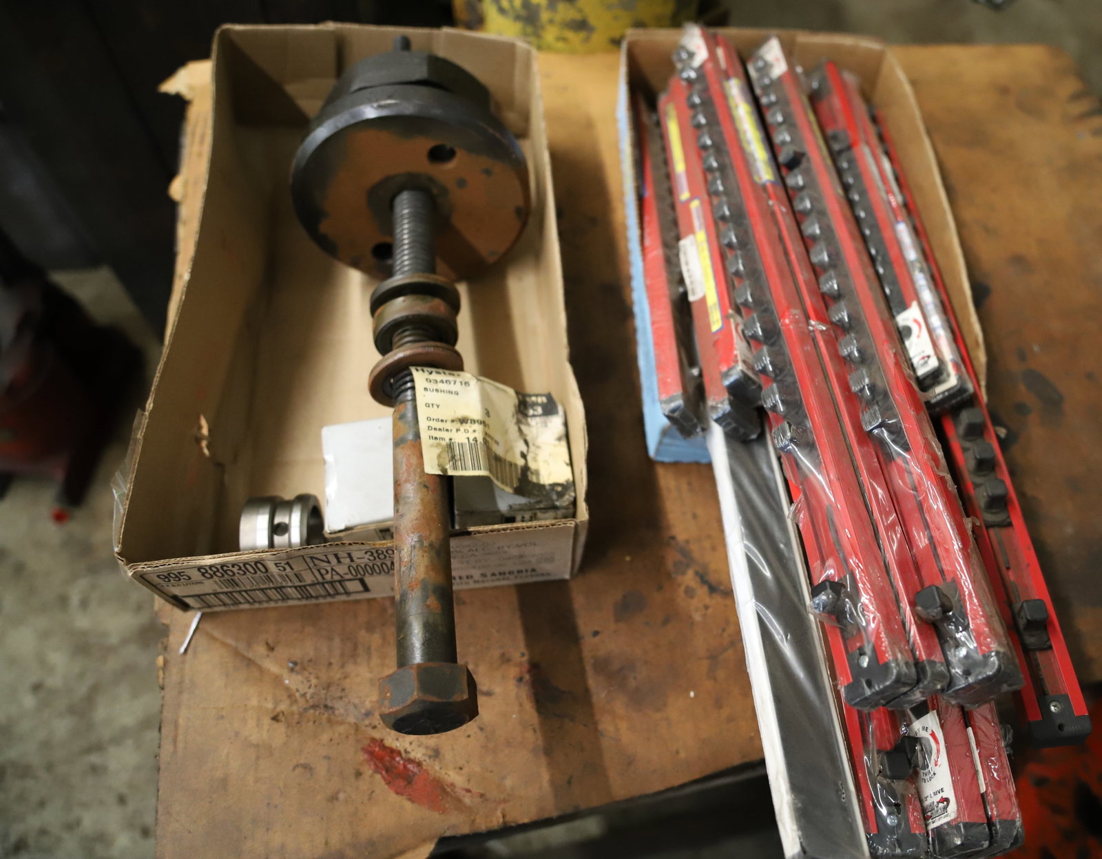 TWO BOXES OF PARTS: INCLUDING: MECHANIC TIMESAVERS, SOCKET RACKS, BUSHINGS AND MORE. PLEASE READ CAREFULLY - THIS IS AN ONLINE AND ABSENTEE BID ONLY AUCTION. THERE WILL BE A PREVIEW ON SATURDAY AUGUST 17TH FROM 9:00 AM T