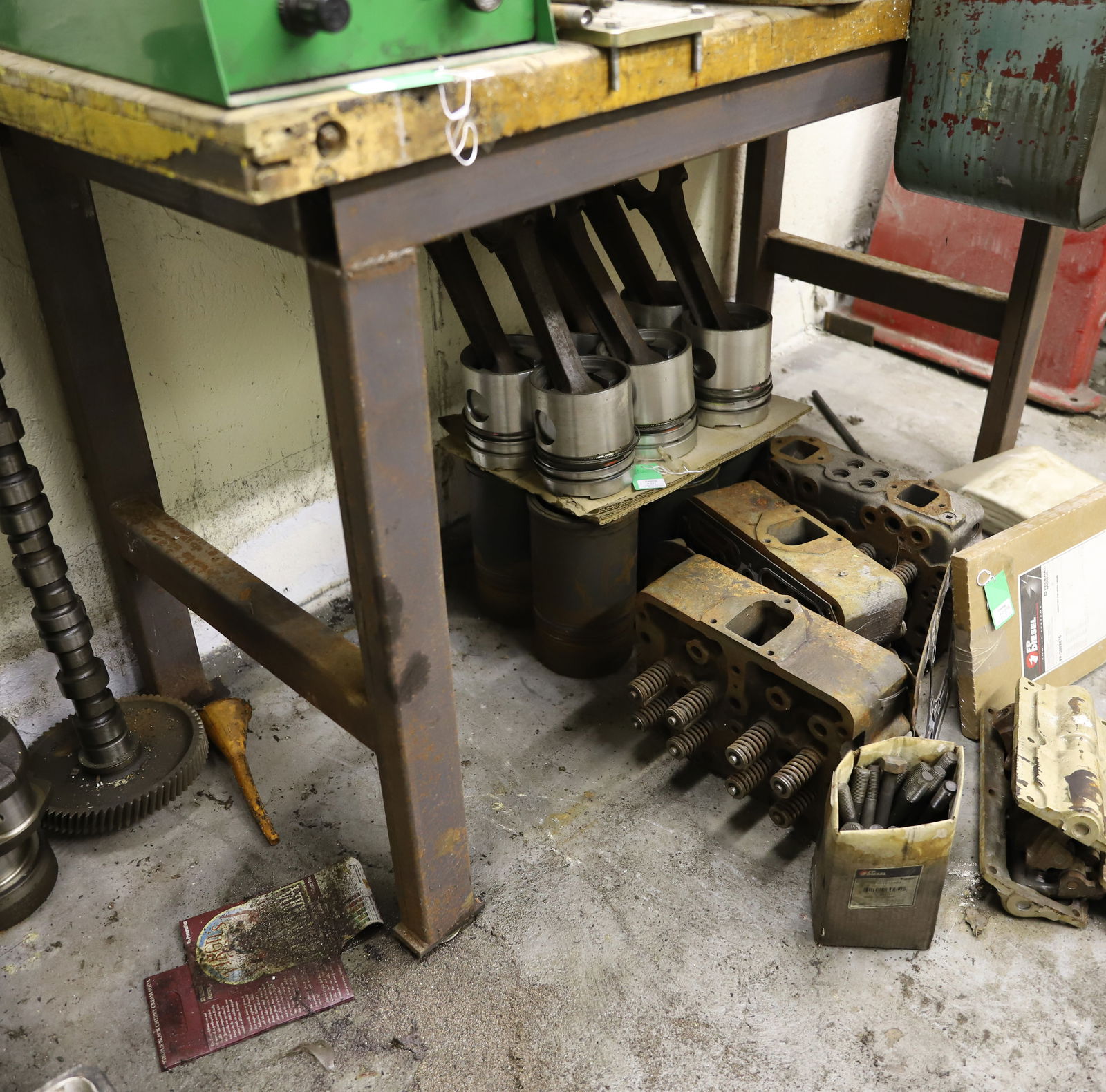 STEEL WORK TABLE WITH WOODEN TOP: 38" H. X 27" X 66". PLEASE READ CAREFULLY - THIS IS AN ONLINE AND ABSENTEE BID ONLY AUCTION. THERE WILL BE A PREVIEW ON SATURDAY AUGUST 17TH FROM 9:00 AM TILL 1:00 PM TO VIEW THE AUCTION. AT THIS TIME