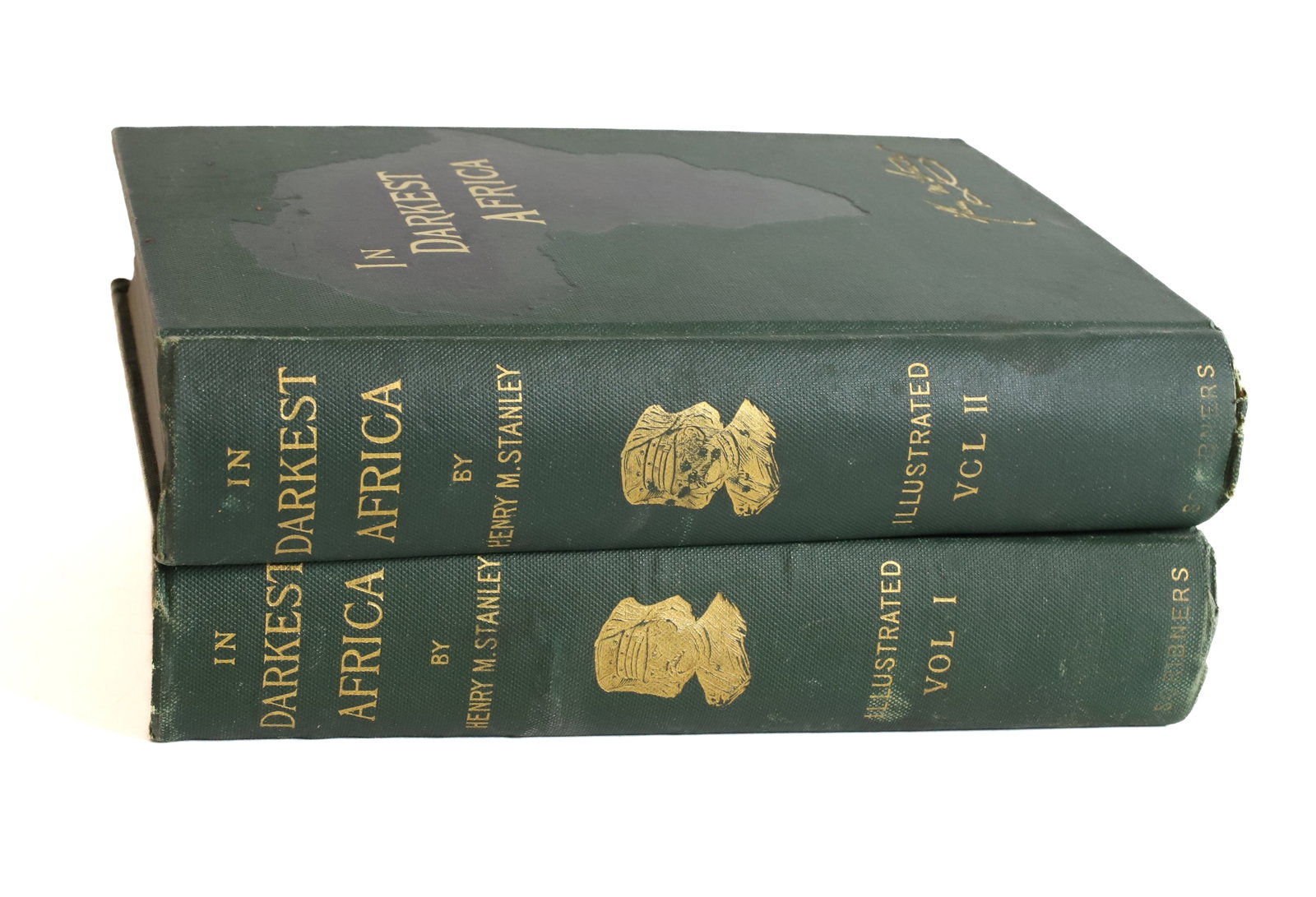 IN DARKEST AFRICA FIRST EDITIONS: HENRY M STANLEY SCRIBNER 1890 TWO COLUMNS "IN DARKEST AFRICA" PLEASE READ CAREFULLY – THIS IS AN ONSITE ONLINE ONLY AUCTION. The Address is 206 Market St. Bangor, Pa. 18013