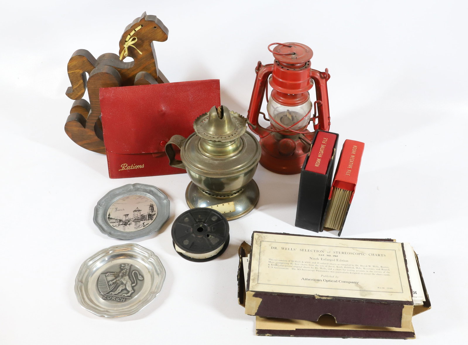 TRAY LOT: ANTIQUE OPTICAL TEST STEREO VIEW CARDS RED LANTERN ROCKING HORSE MINI 9" X 10" PLEASE READ CAREFULLY – THIS IS AN ONSITE ONLINE ONLY AUCTION. The Address is 206 Market St. Bangor, Pa. 18013