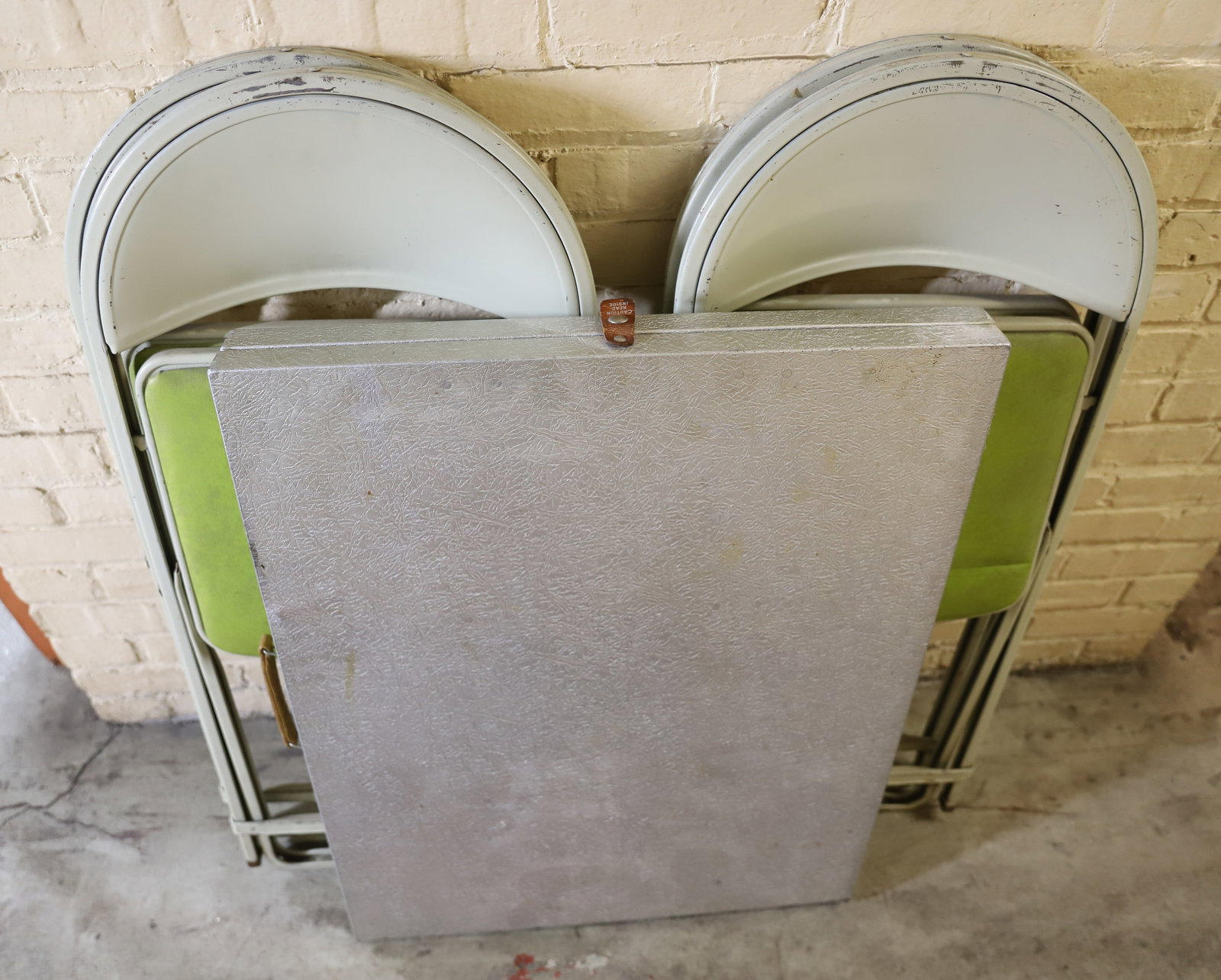 FOLDING TABLE CHAIRS: FOUR METAL FOLDING CHAIRS ALUMINUM FOLDING TABLE PLEASE READ CAREFULLY – THIS IS AN ONSITE ONLINE ONLY AUCTION. The Address is 206 Market St. Bangor, Pa. 18013