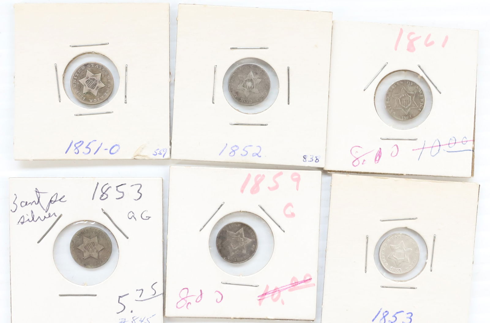 3 CENT SILVER LOT (1 of 8)