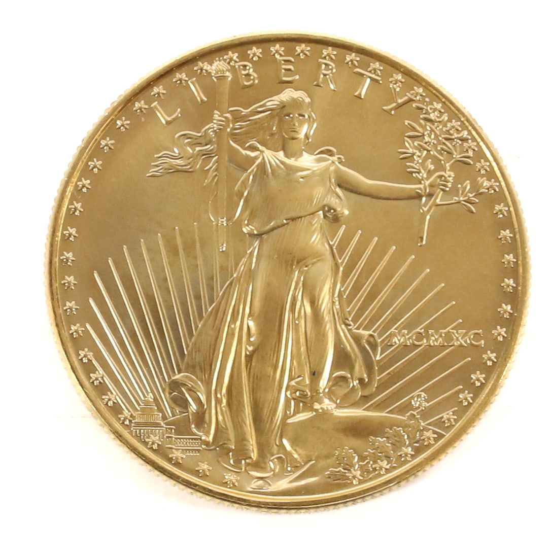 U.S. $50.00 GOLD COIN: 1 OUNCE FINE .999 GOLD PLEASE READ CAREFULLY BEFORE BIDDING. ALL PURCHASES OF GOLD OR SILVER VIA LIVE AUCTIONEERS MUST BE PAID FOR THROUGH THE LIVE AUCTIONEERS PAYMENT PROCESSING CENTER. NO IN-HOUSE C