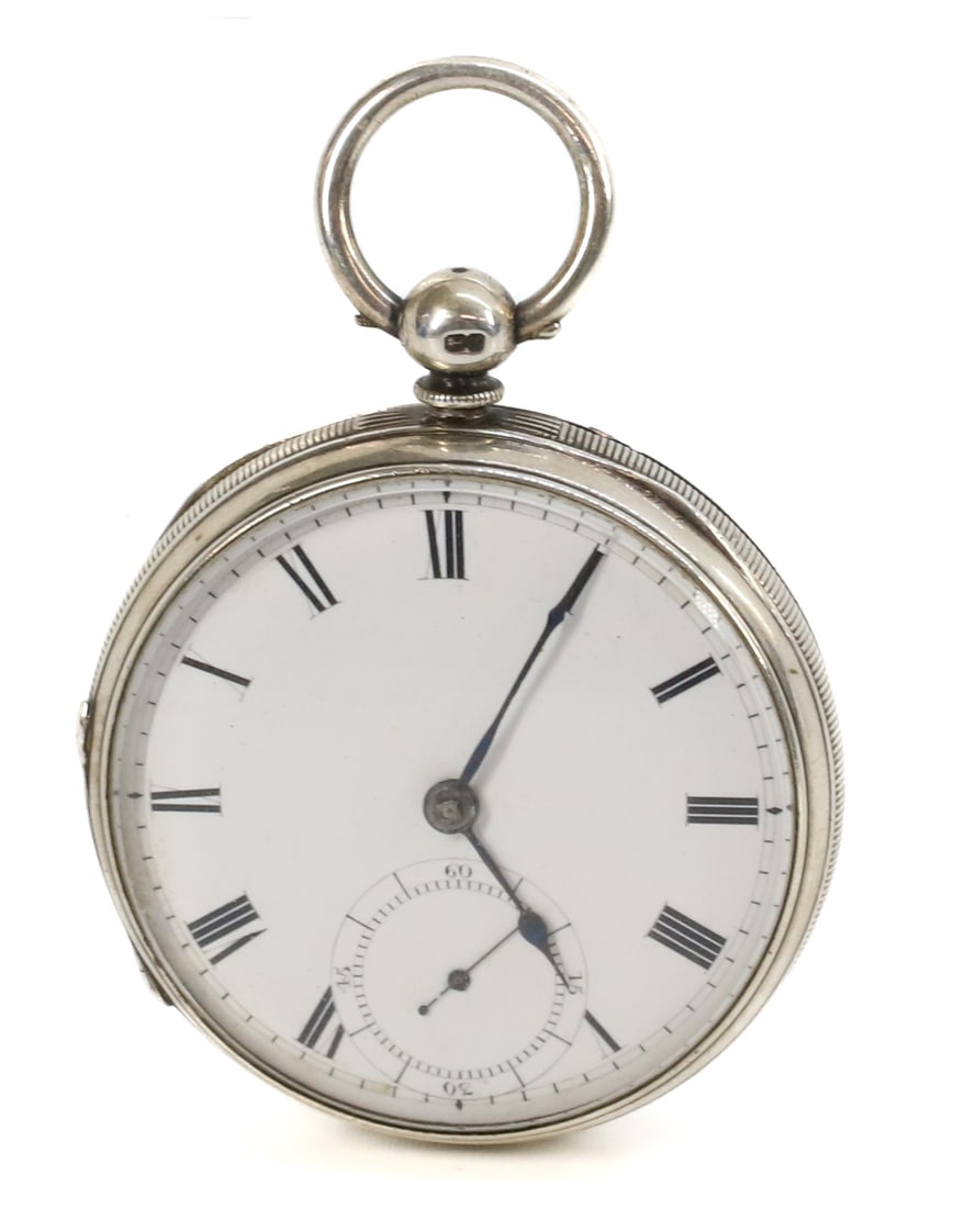 DRYER AND SONS ANTIQUE POCKET WATCH: KEY WIND, LONDON, SERIAL# 804213, STERLING CASE PLEASE READ CAREFULLY BEFORE BIDDING. ALL PURCHASES OF GOLD OR SILVER VIA LIVE AUCTIONEERS MUST BE PAID FOR THROUGH THE LIVE AUCTIONEERS PAYMENT PROCESS