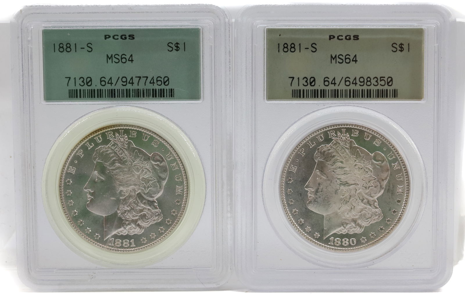 (2) 1881 S, MORGAN DOLLARS (1 of 6)