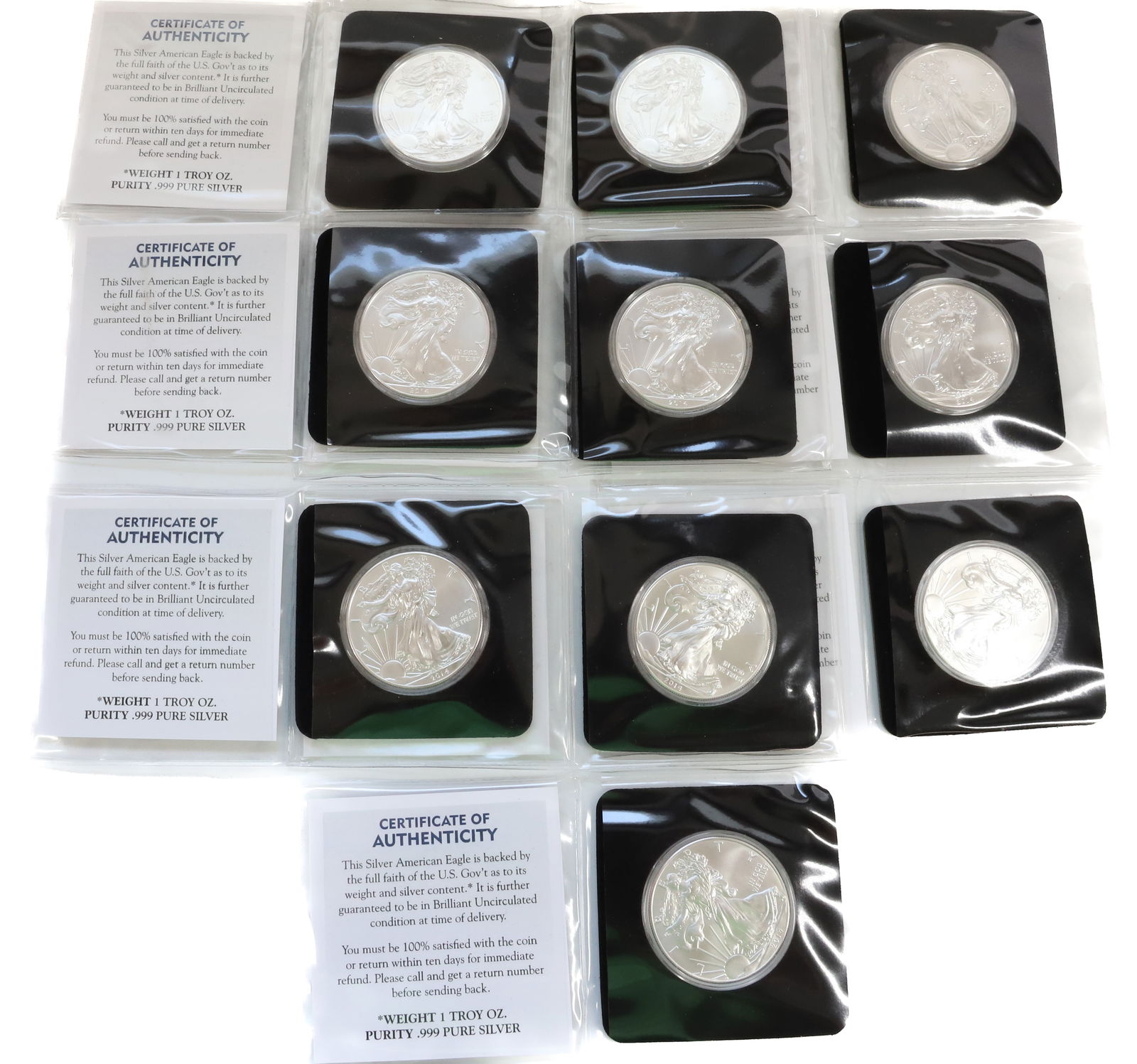 U.S. AMERICAN EAGLE .999 SILVER COIN LOT (1 of 4)