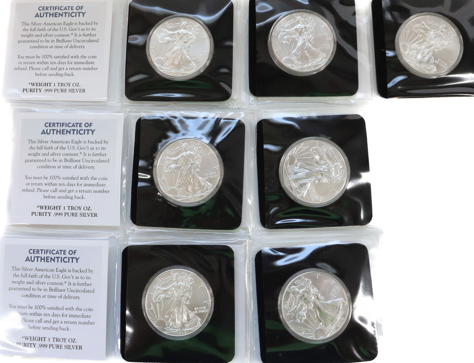 U.S. AMERICAN EAGLE .999 SILVER COIN LOT (1 of 4)