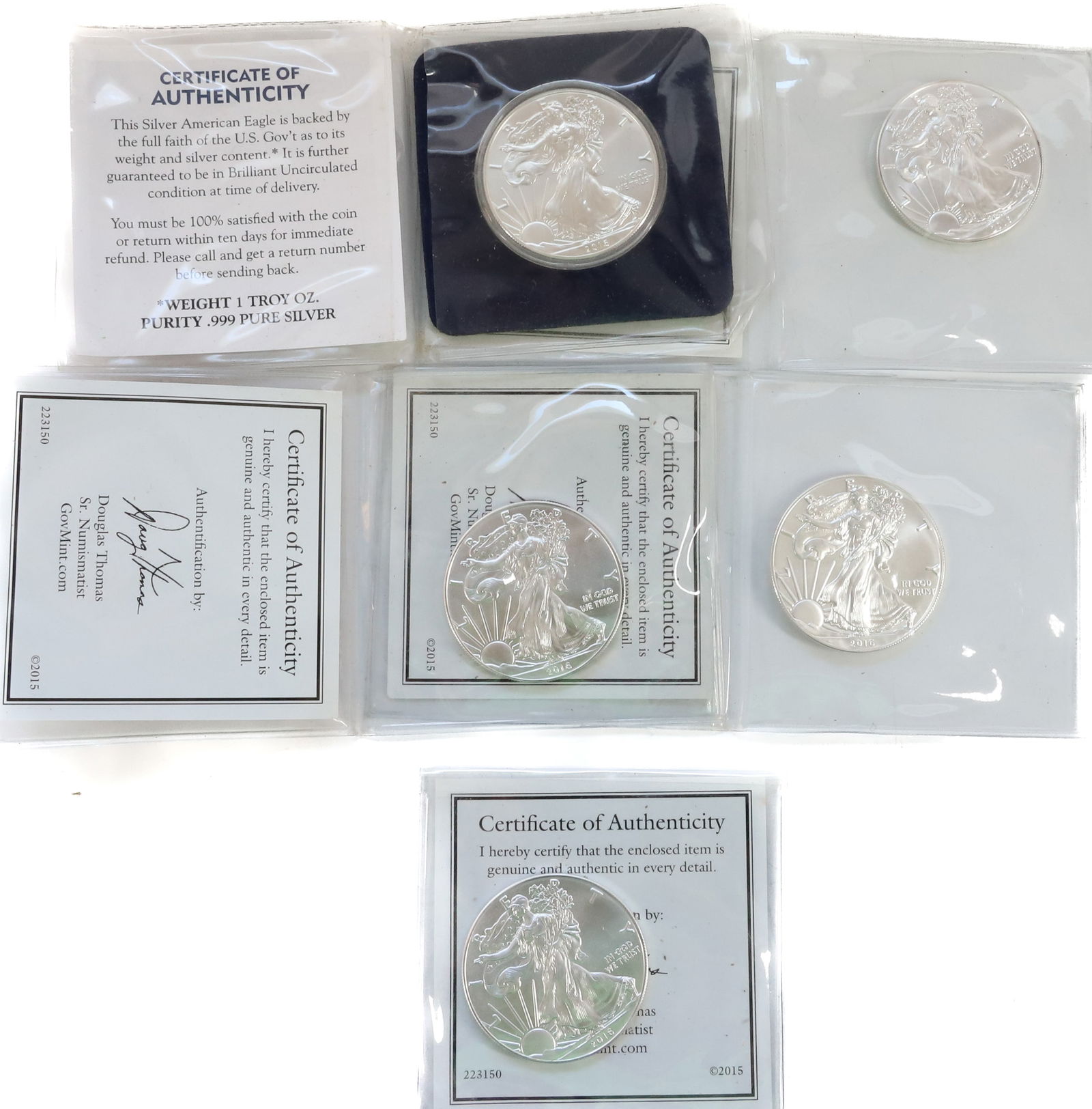 U.S. AMERICAN EAGLE .999 SILVER COIN LOT (1 of 4)