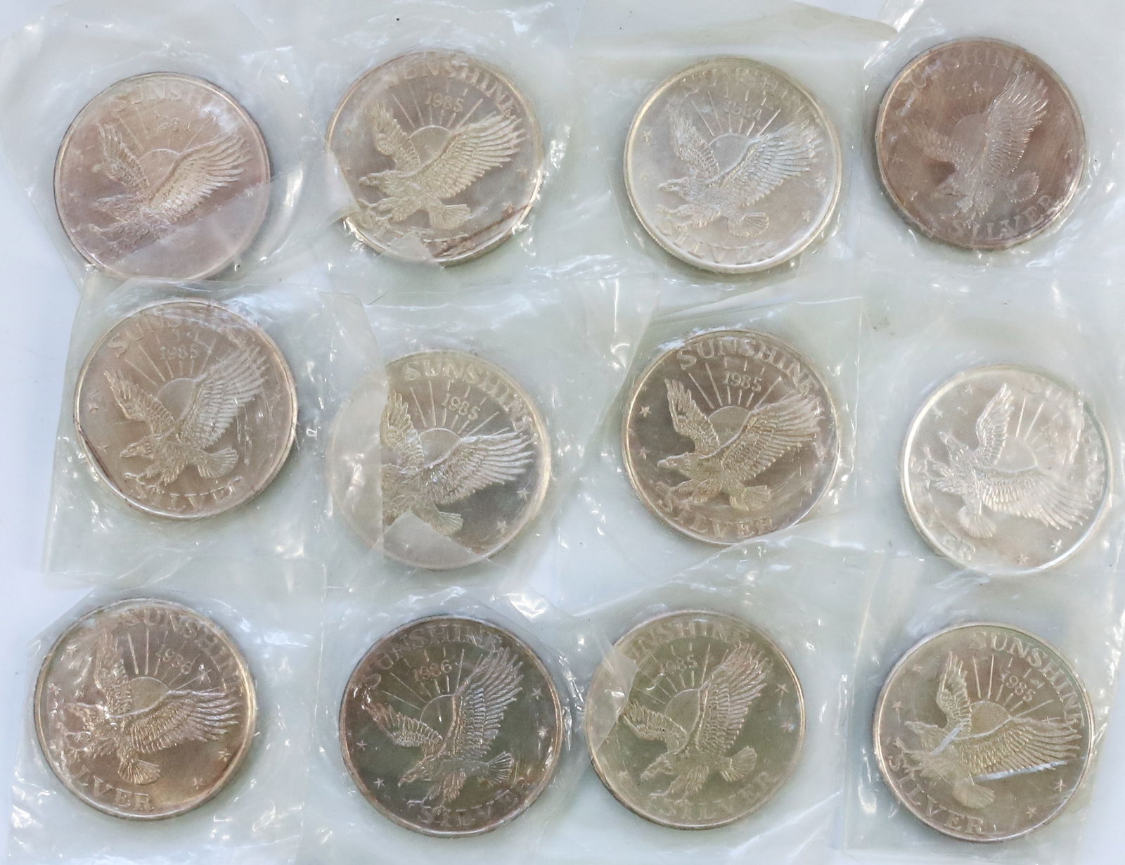 (12) SUNSHINE MINING 1 OZ .999 FINE COINS (1 of 4)