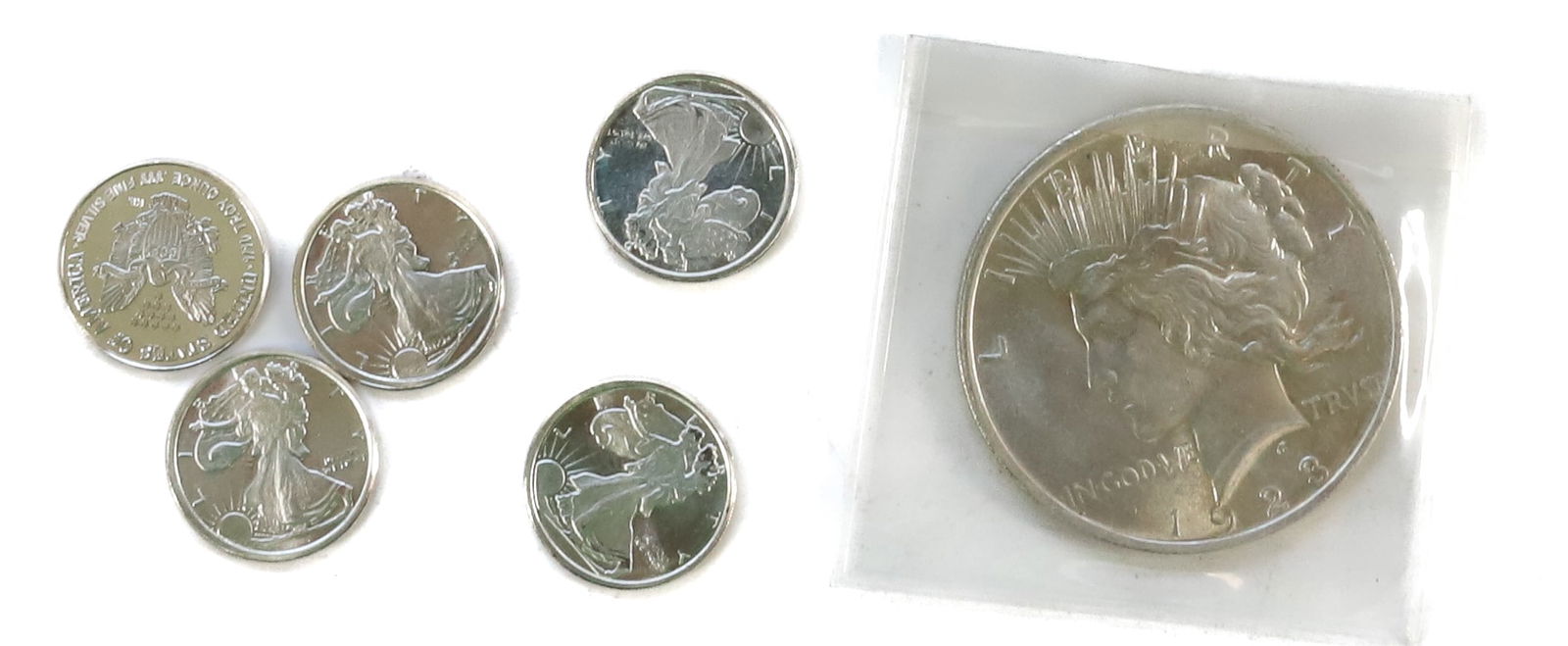 PEACE DOLLAR AND SILVER DIMES (1 of 4)