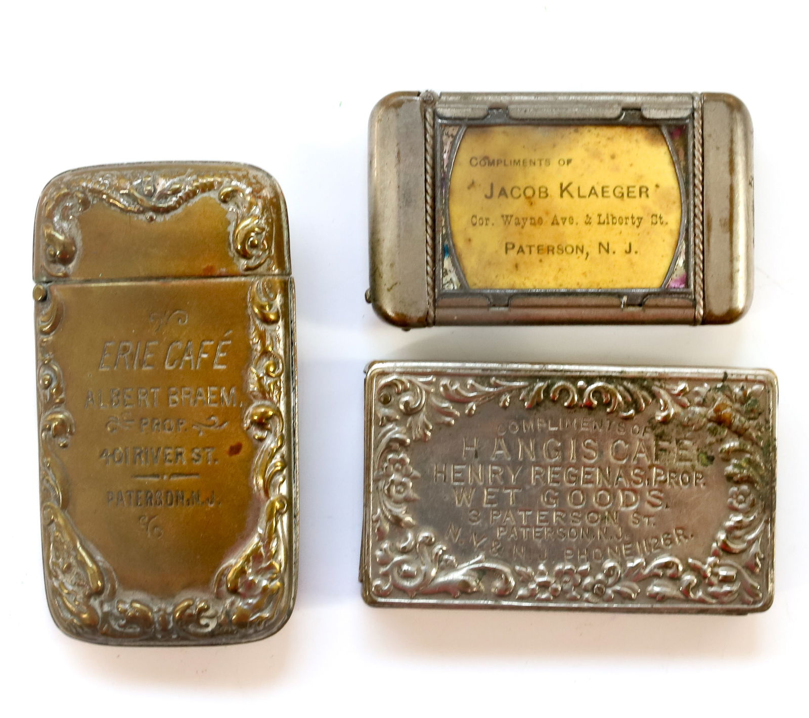 (3) PATTERSON, NEW JERSEY ADVERTISING MATCH HOLDERS (1 of 3)