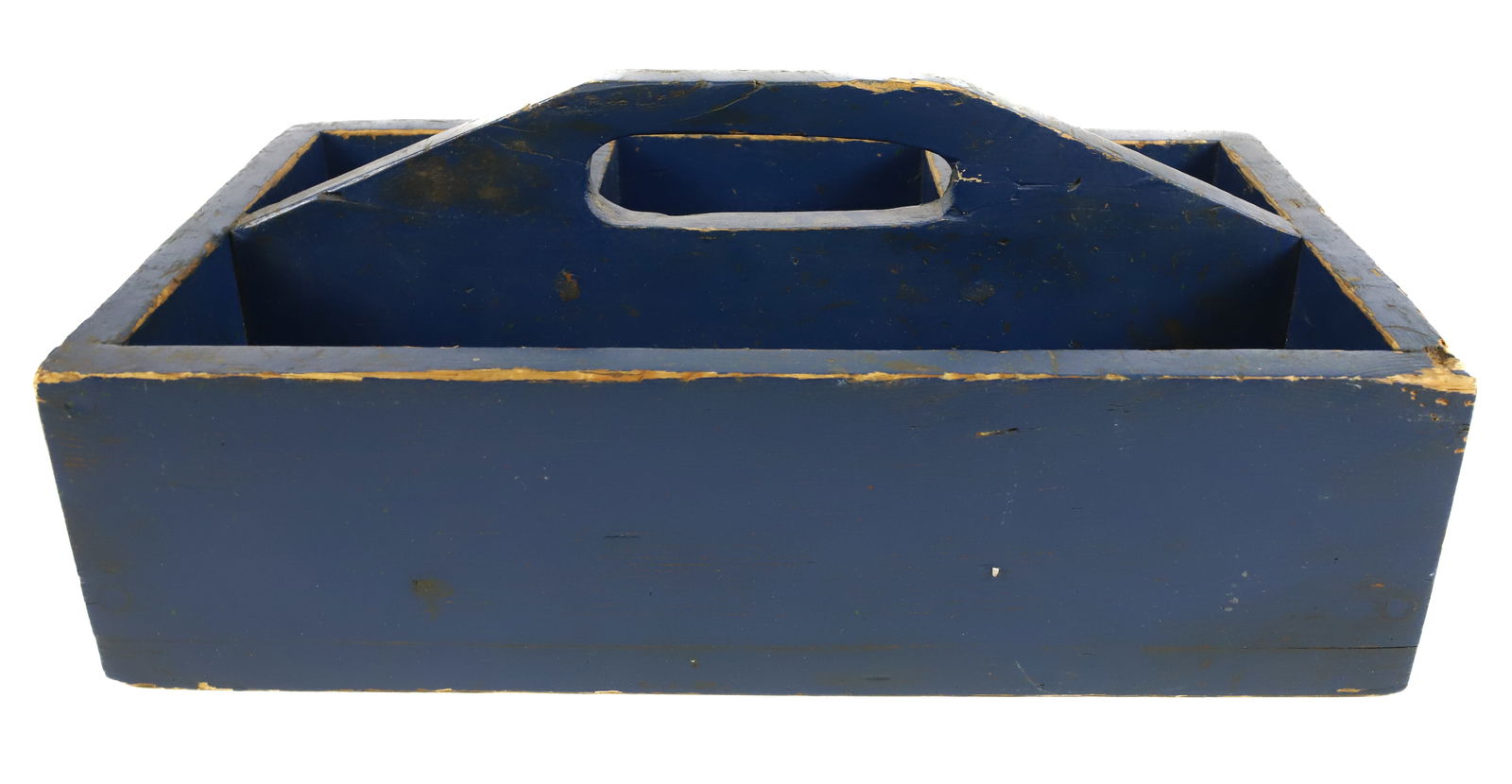 PAINTED WOODEN CARRIER / TOTE (1 of 3)