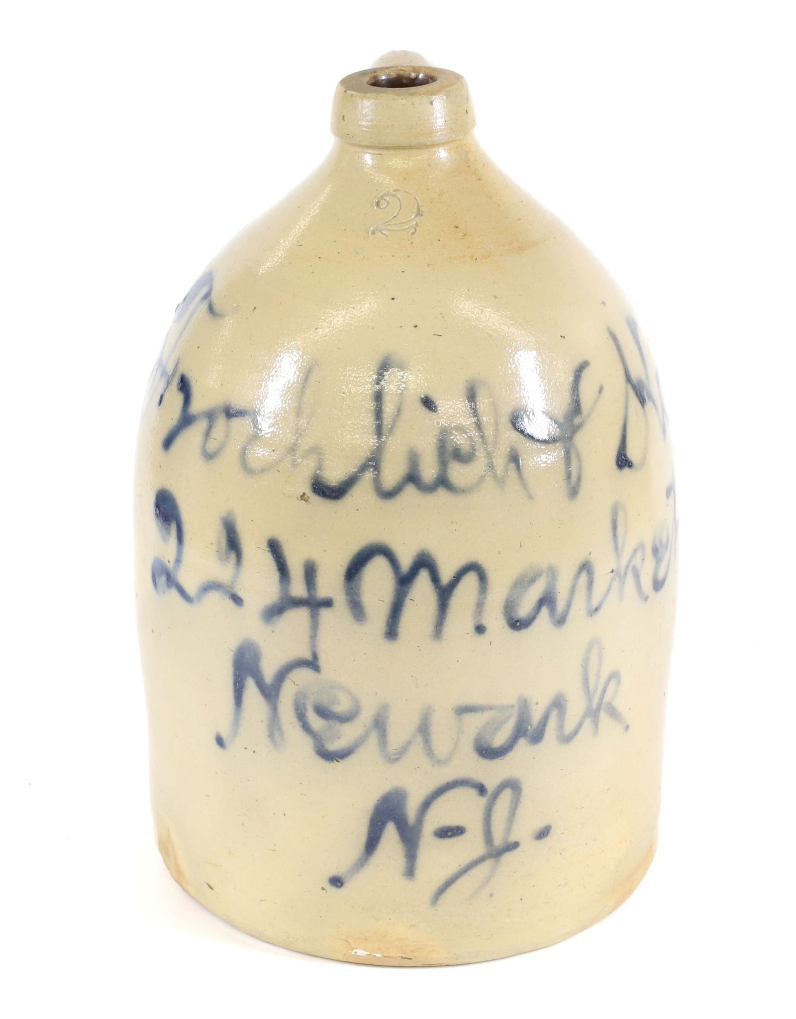 TWO-GALLON NEWARK, NJ SCRIPT JUG (1 of 6)