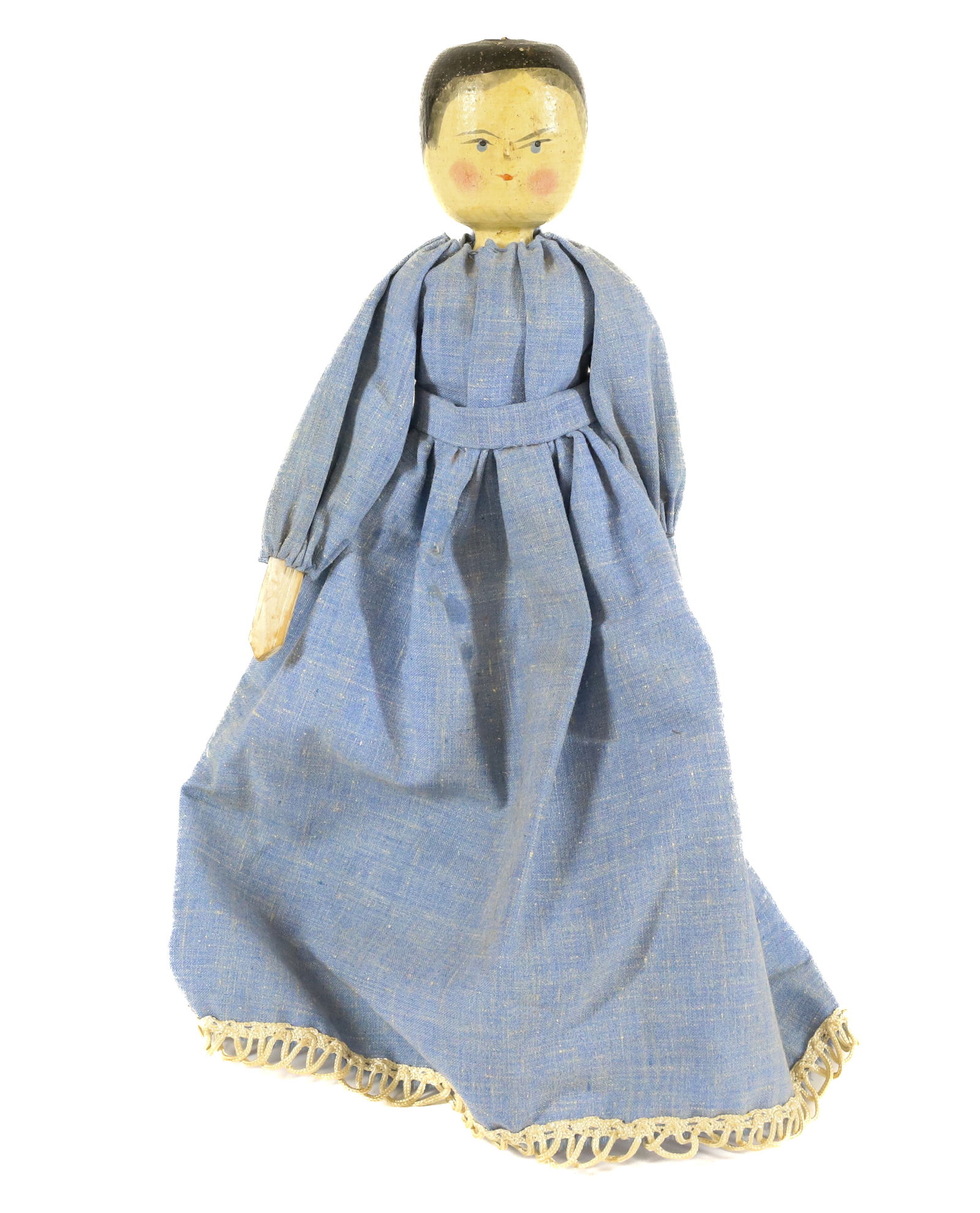 FOLK ART WOODEN PEG DOLL (1 of 4)