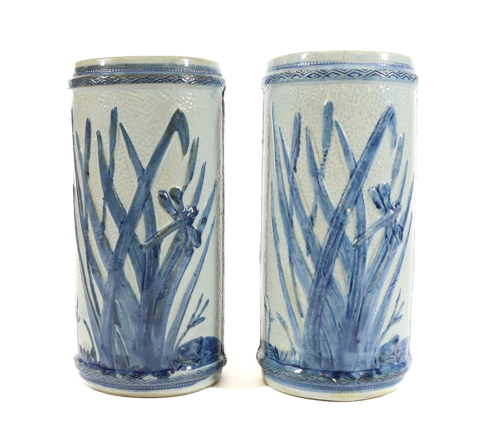 PAIR OF "OLD SLEEPY EYE" STONEWARE VASES (1 of 9)