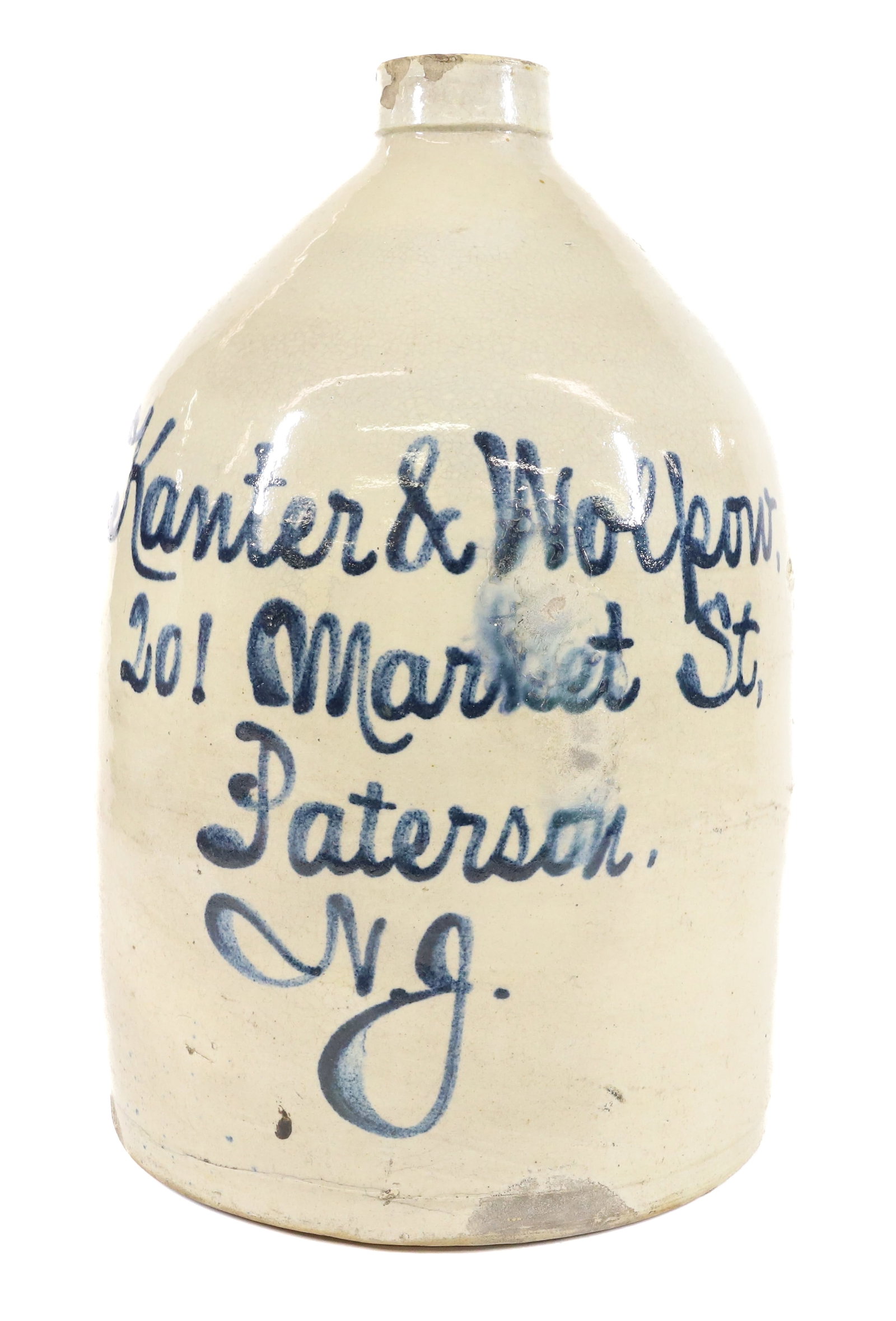 PATERSON, NJ SCRIPT ADVERTISING JUG (1 of 6)