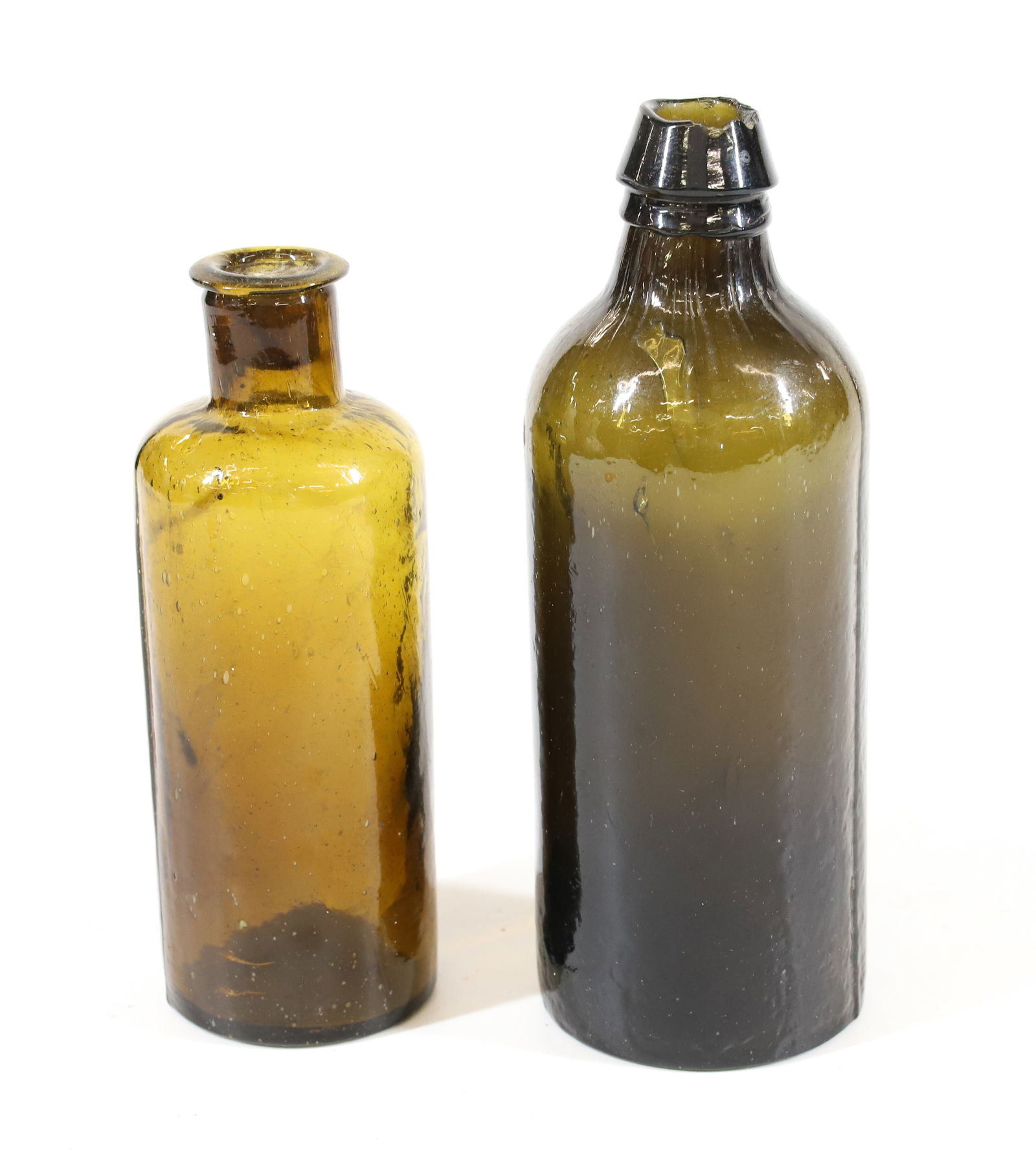 (2) SMALL BLOWN GLASS BOTTLES (1 of 6)