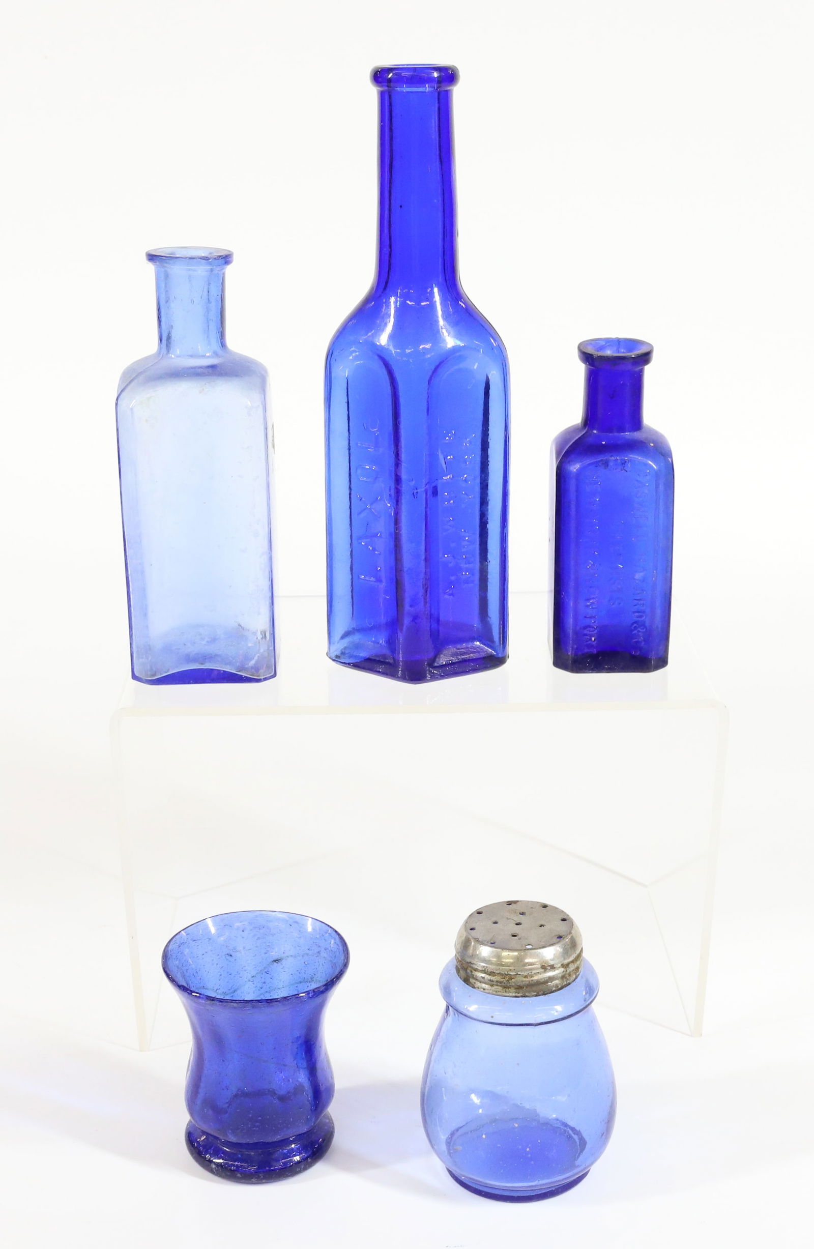 LOT OF COBALT BLUE BOTTLES AND MORE (1 of 9)