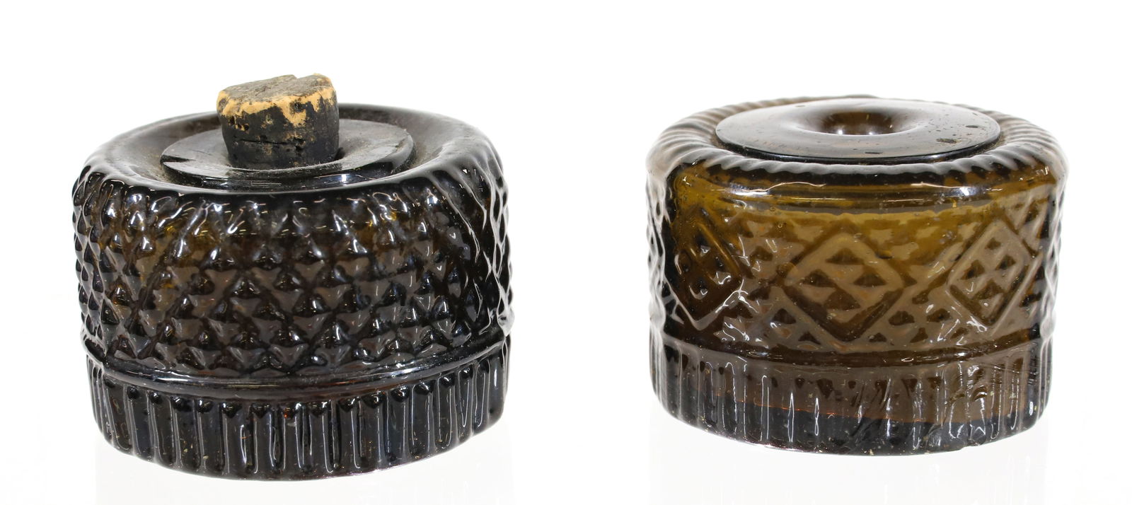 (2) BLOWN GLASS INKWELLS (1 of 8)