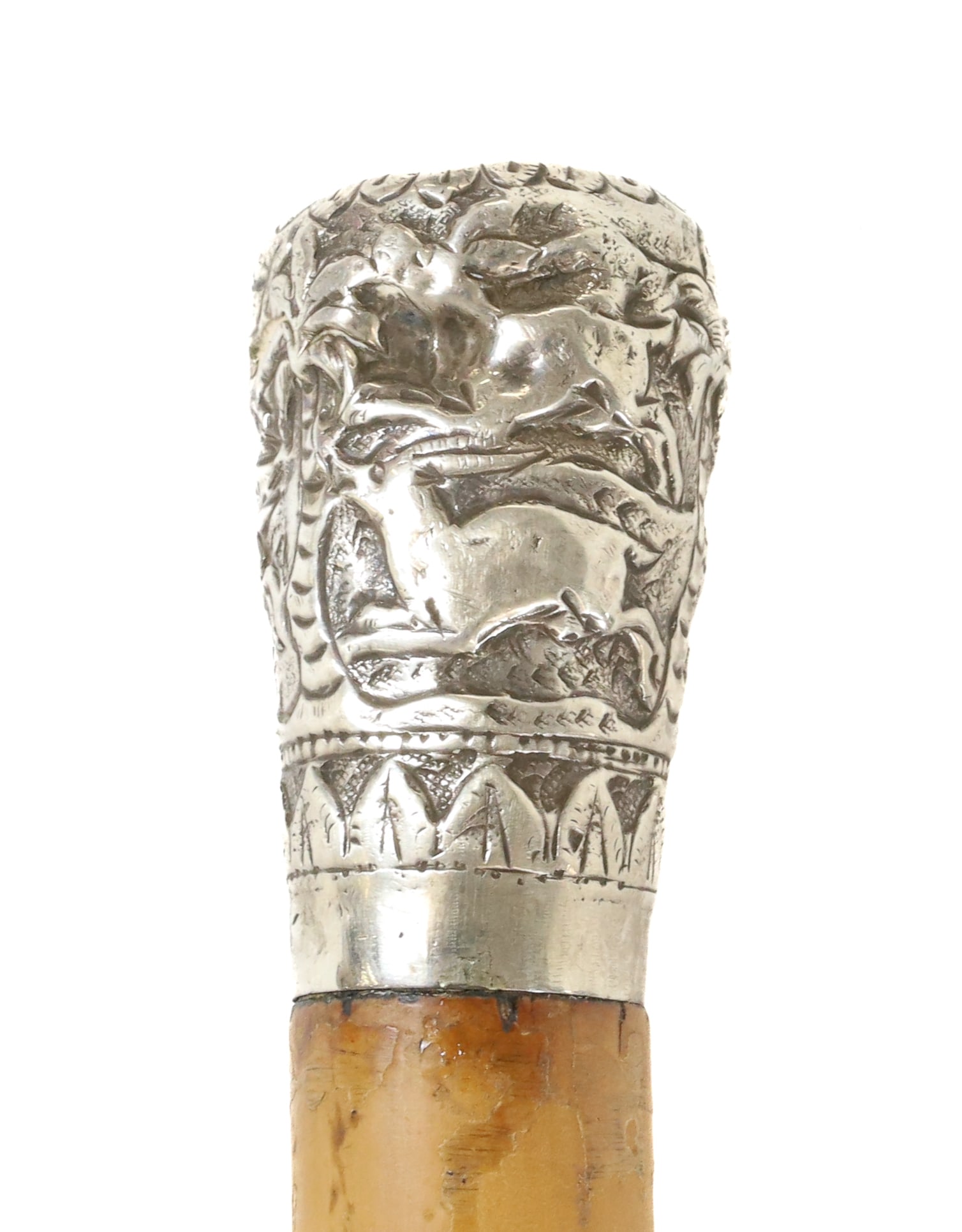 SILVER CAPPED CANE / WALKING STICK (1 of 5)