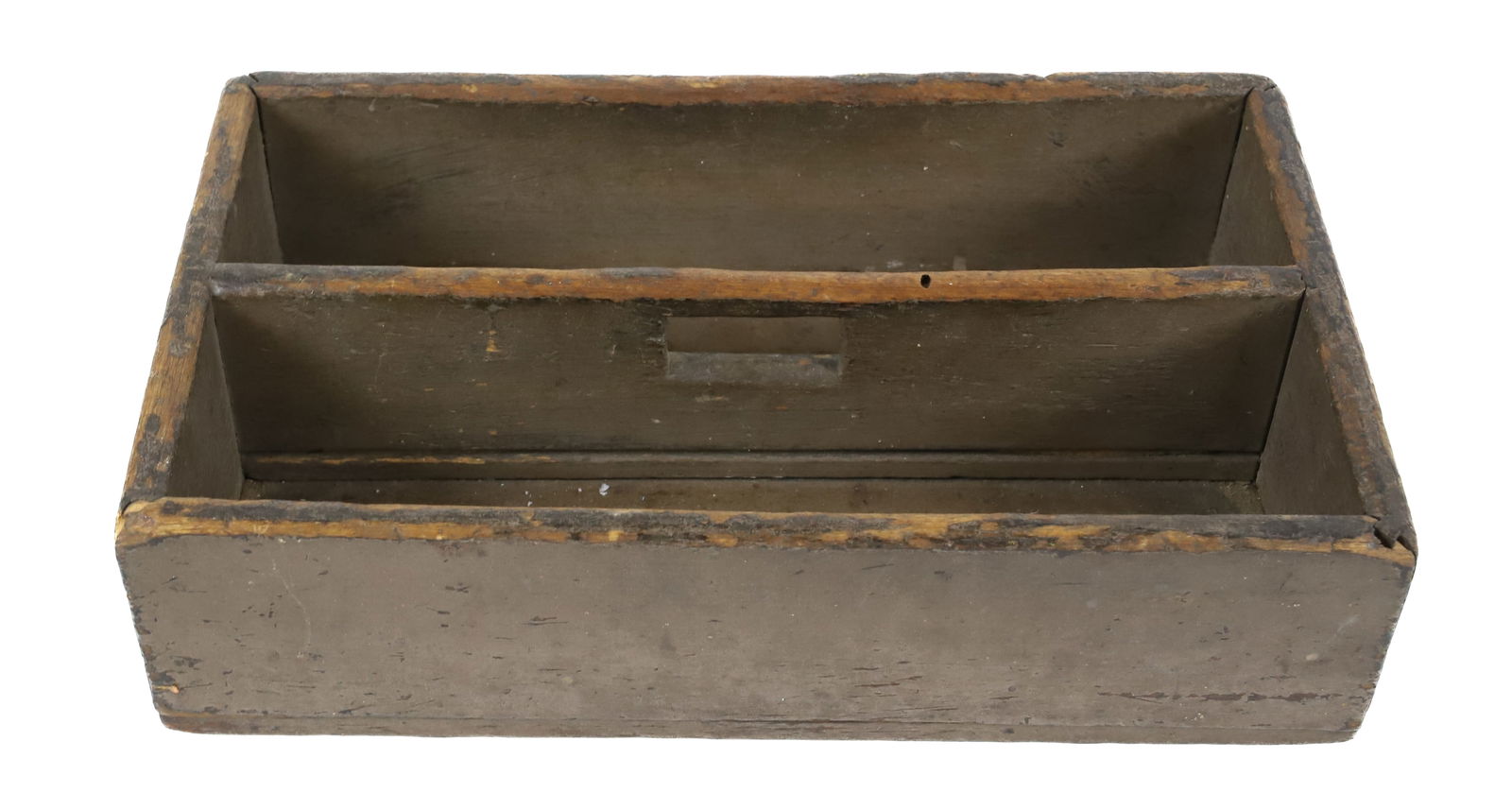 PAINTED WOODEN CUTLERY BOX / TOTE (1 of 3)