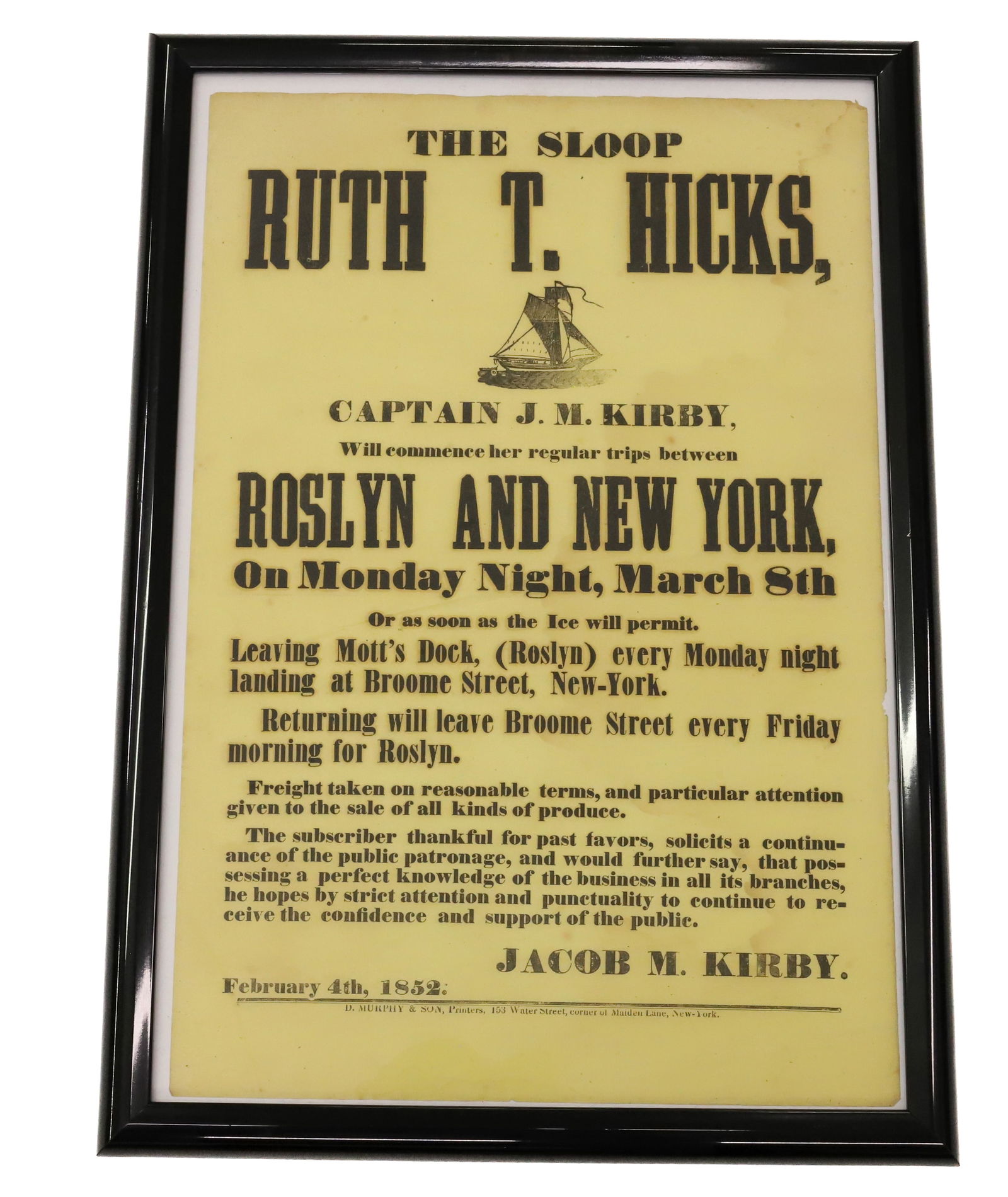 19TH CENTURY BROADSIDE (1 of 2)