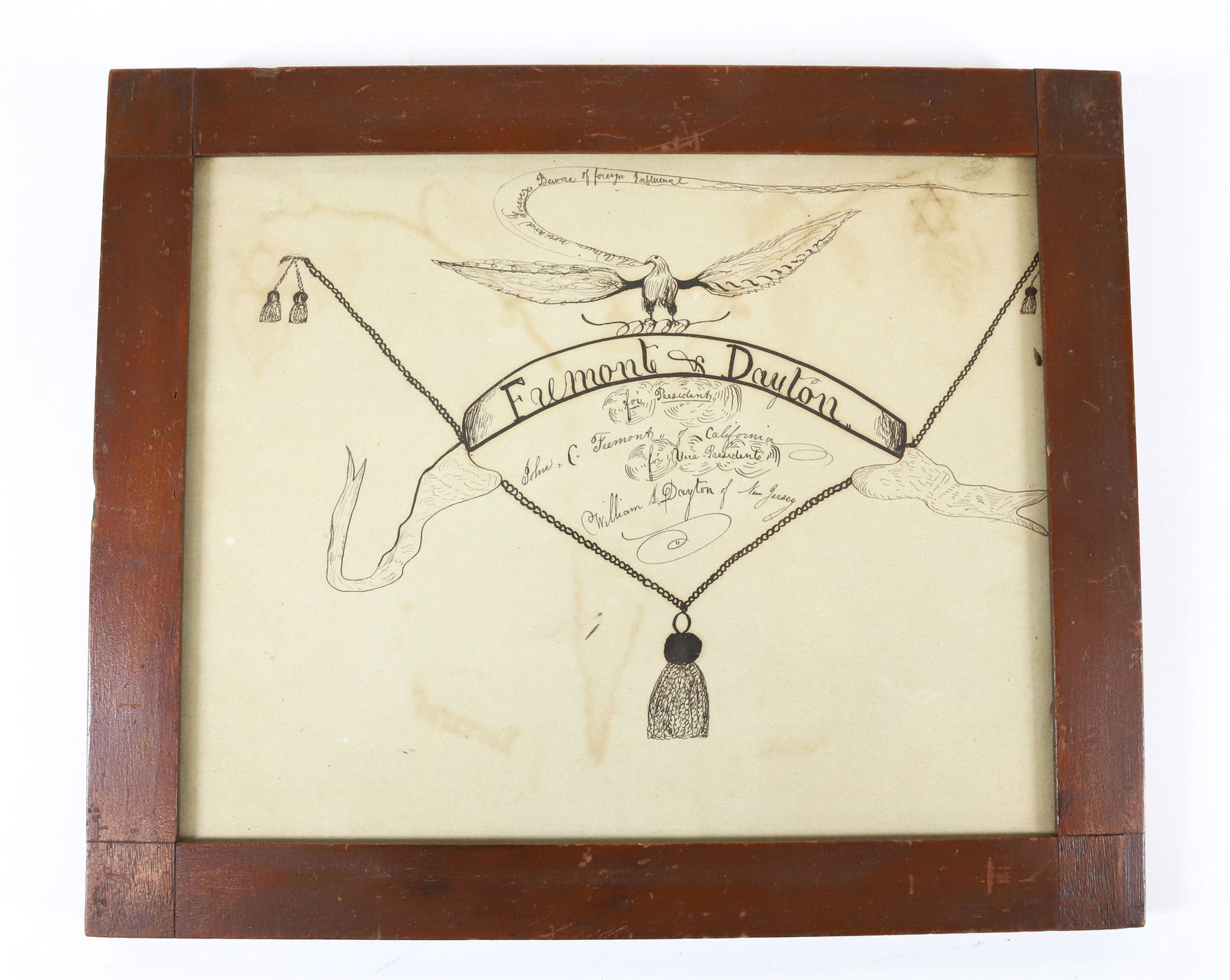 19TH C. REPUBLICAN POLITICAL DRAWING / PENMANSHIP (1 of 8)