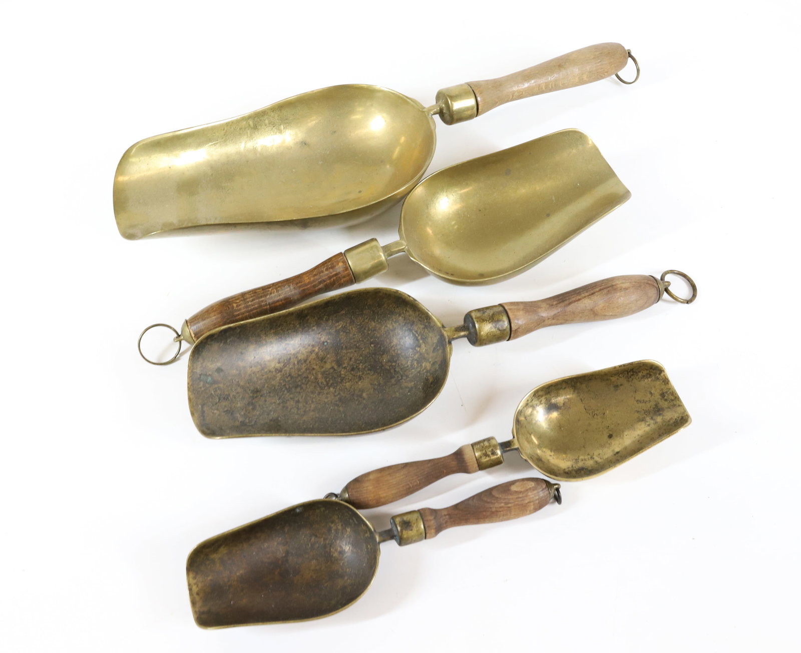 SET OF GRADUATED BRASS CANDY SCOOPS (1 of 2)