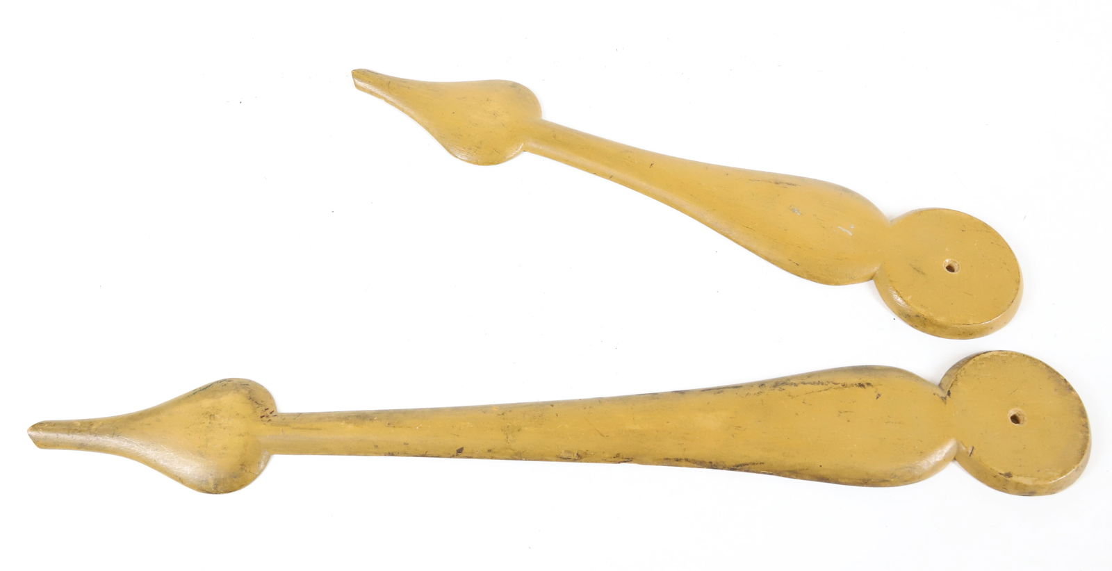 PR. OF LARGE WOODEN CLOCK HANDS (1 of 2)