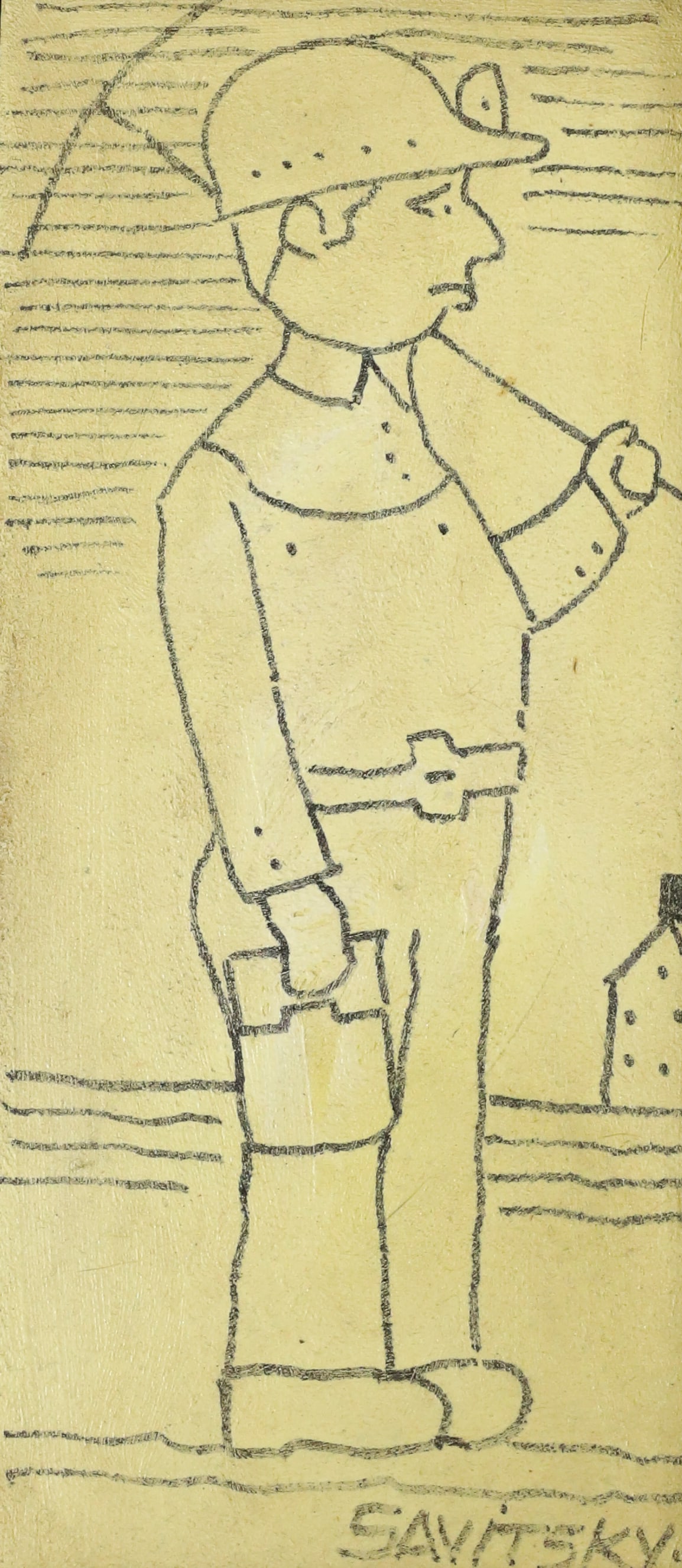 JACK SAVITSKY OIL ON BOARD: COAL MINER SGND. BOTTOM. FRAMED . 4 3/4" X 9" SIGHT VIEW. PLEASE READ CAREFULLY - Terms for Purchasing and Shipping of Auction Items. Please read carefully before bidding. All payments for purchases w