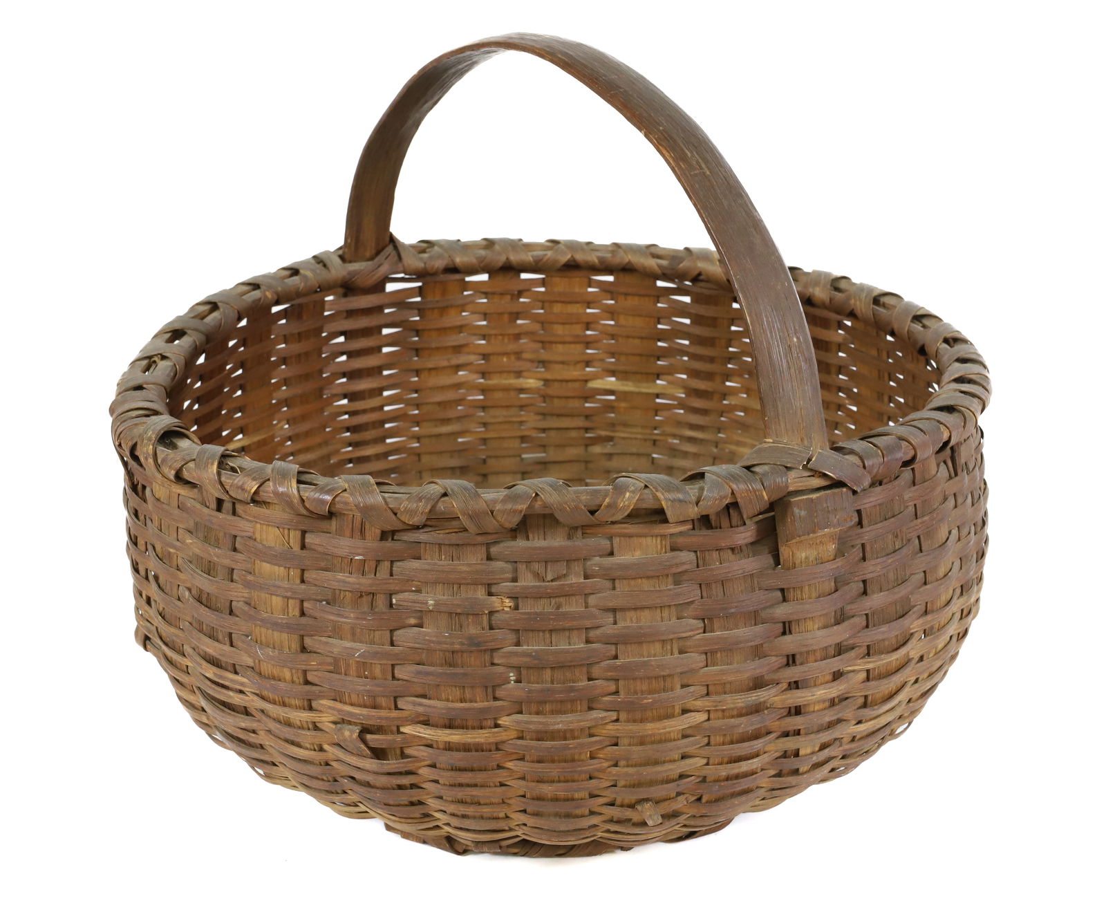 ANTIQUE 19TH CENTURY SQUATTY BASKET (1 of 4)