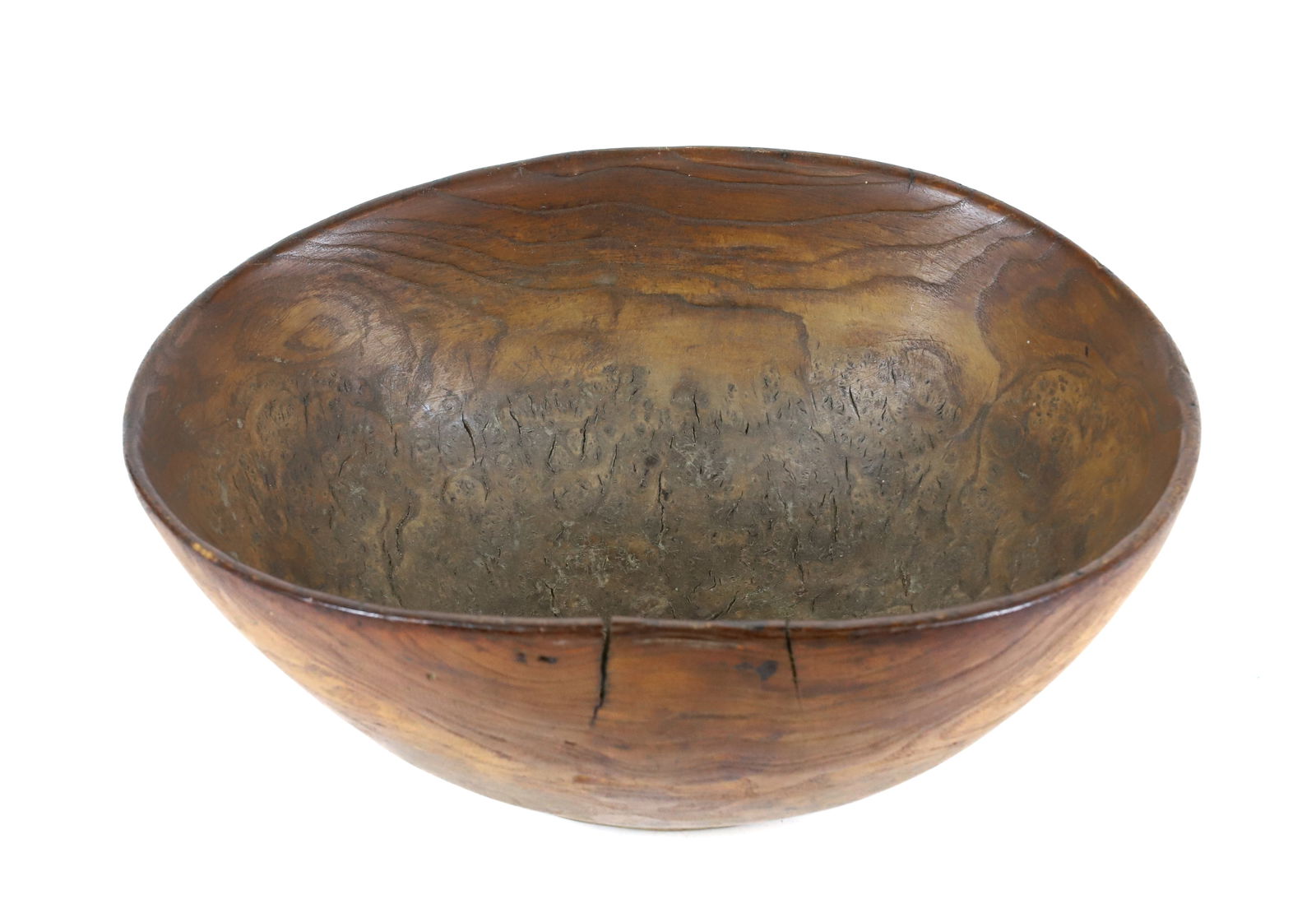 18TH CENTURY OVAL BURL BOWL (1 of 6)
