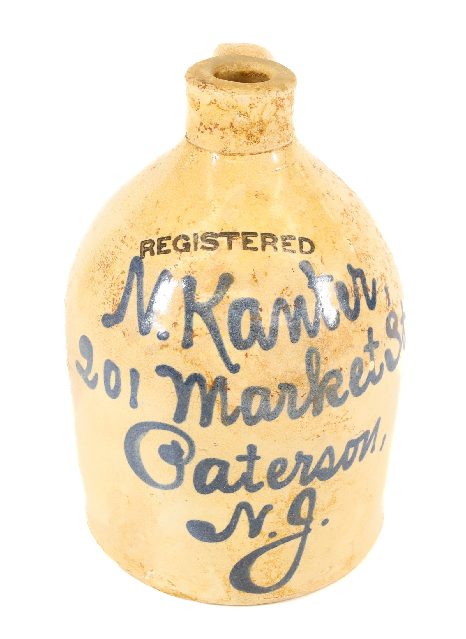 HALF GALLON PATERSON, NJ SCRIPT JUG (1 of 6)