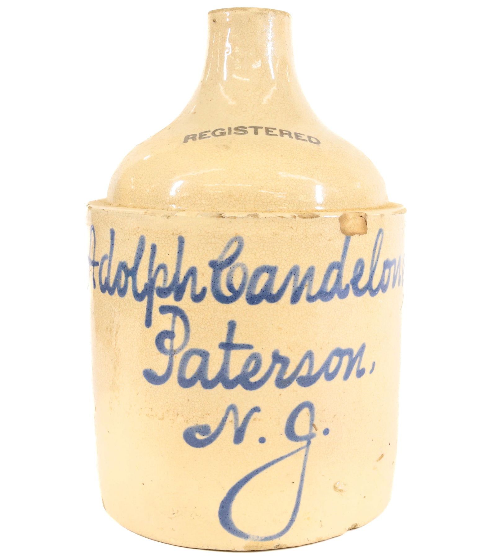 ONE GALLON PATERSON, NJ SCRIPT JUG (1 of 6)