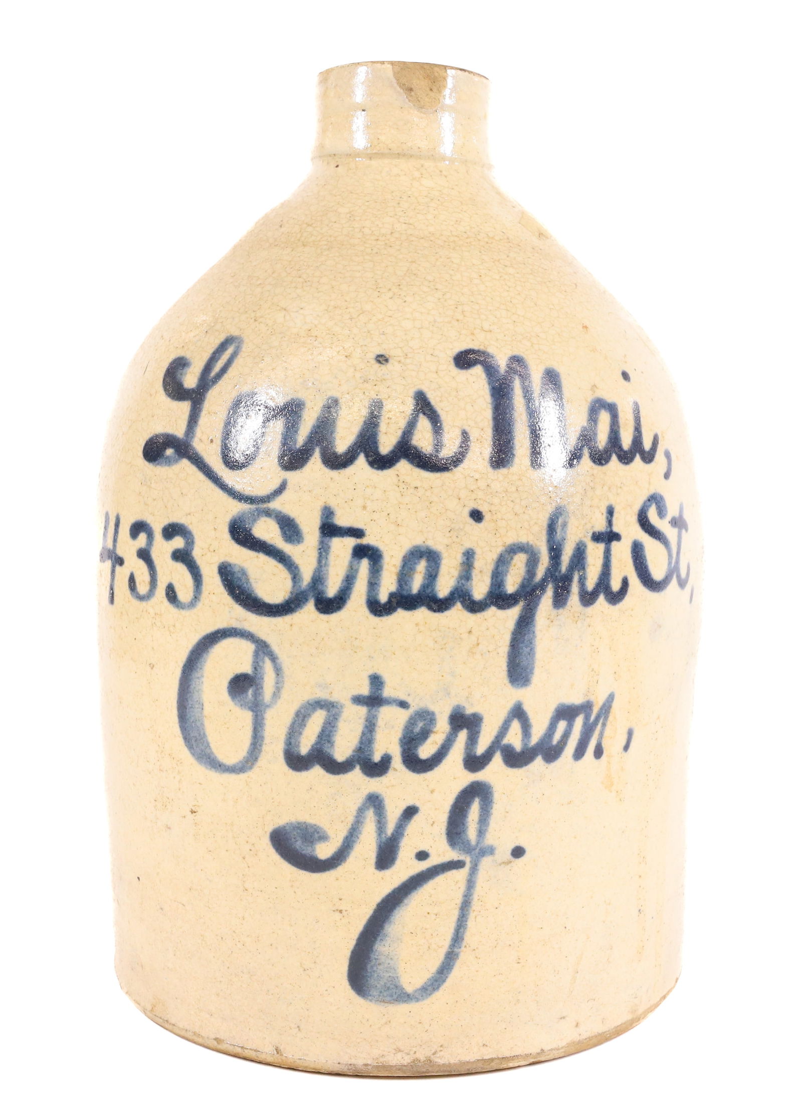 ONE GALLON PATERSON, NJ SCRIPT JUG (1 of 6)