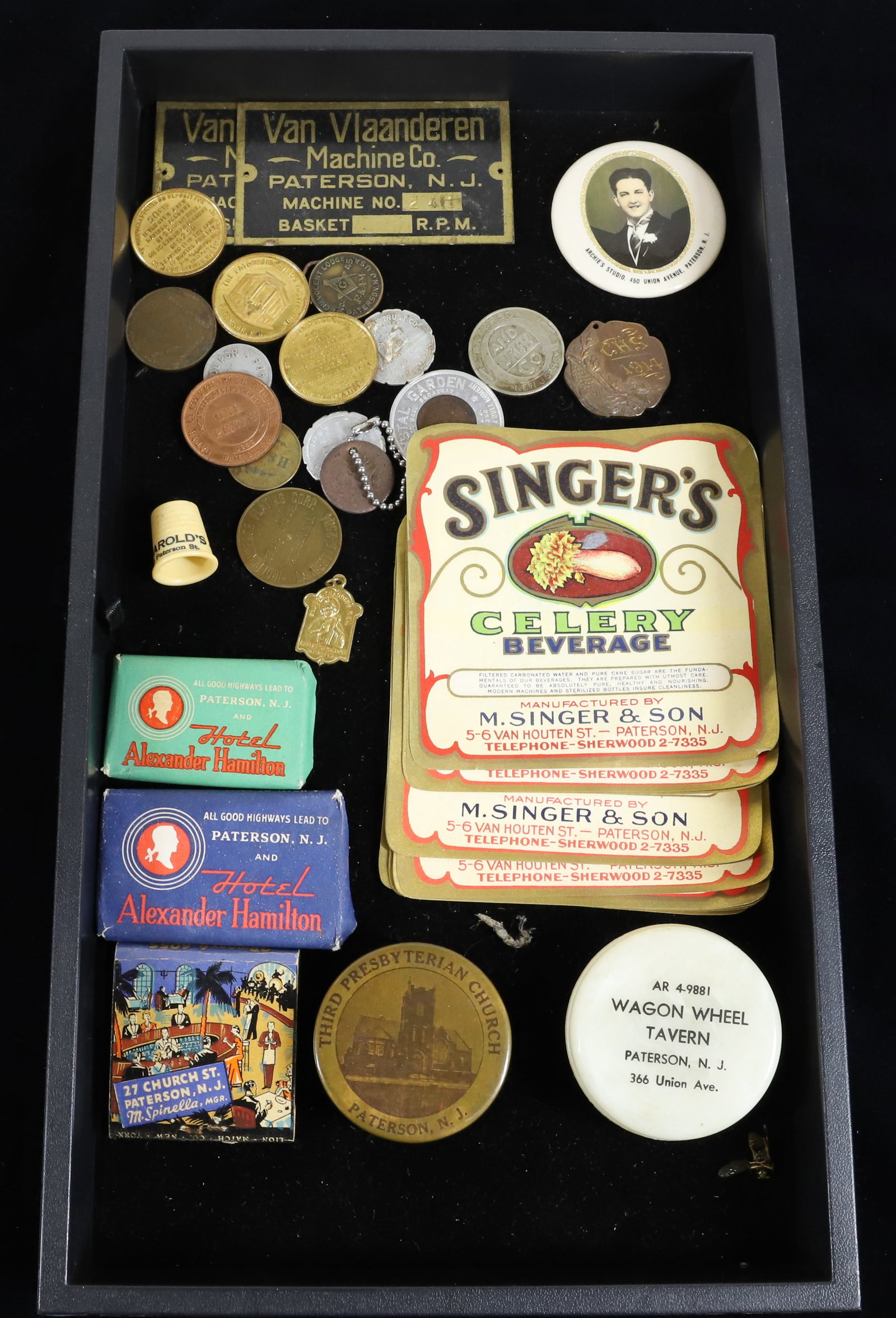 LOT OF PATERSON, NEW JERSEY ADVERTISING: INCLUDING - LABELS, SOAP, MATCH BOOK, TOKENS, AND MORE PLEASE READ CAREFULLY - Terms for Purchasing and Shipping of Auction Items. Please read carefully before bidding. All payments for purchases will