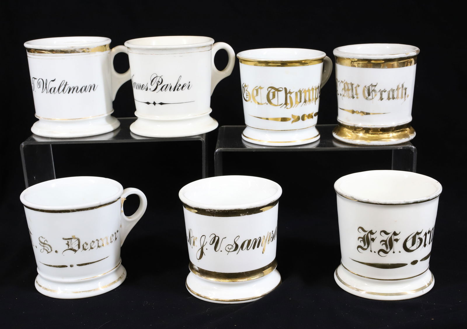 (7) ANTIQUE SHAVING MUGS (1 of 3)