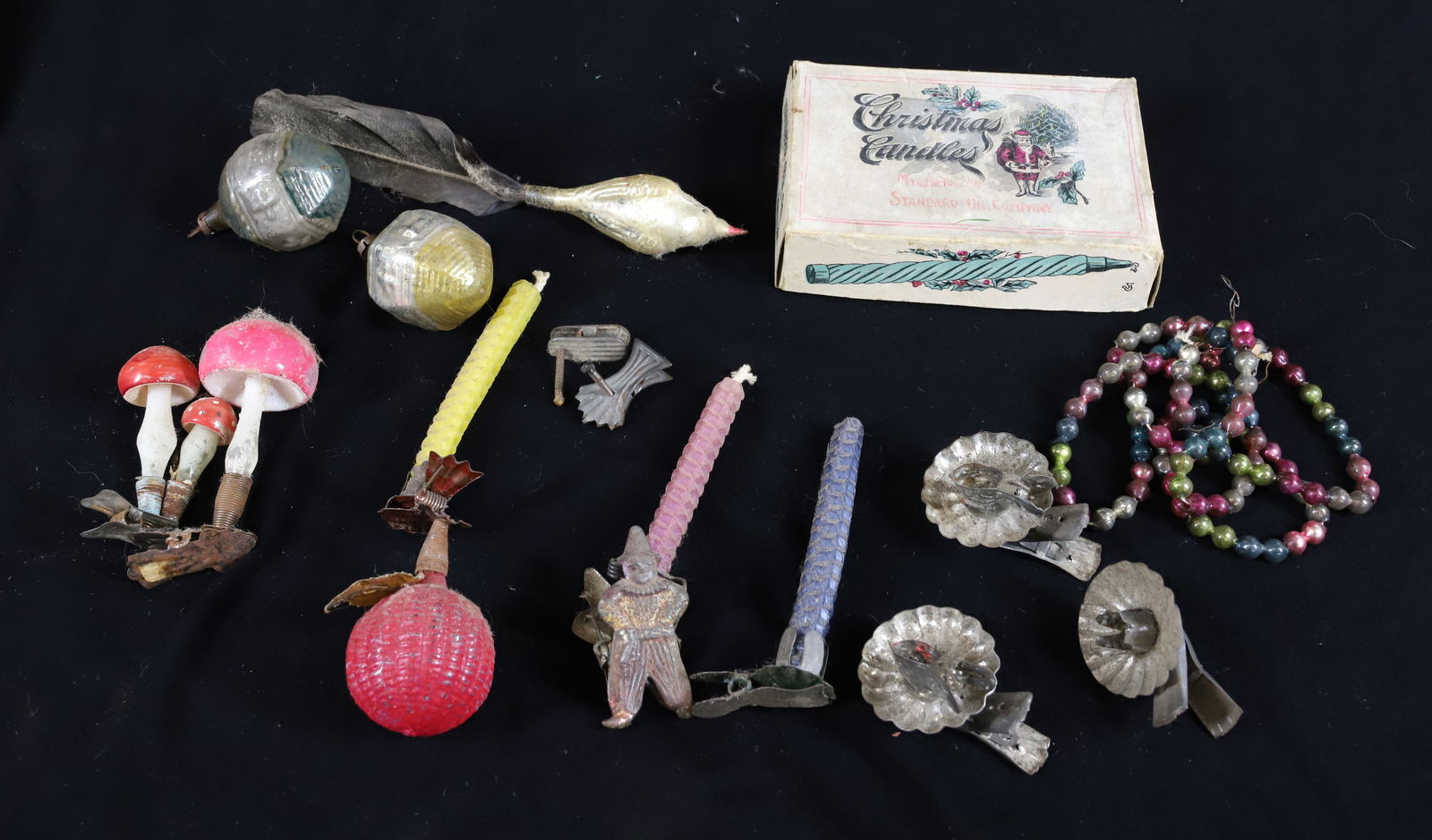 LOT OF ANTIQUE CANDLE CLIPS AND ORNAMENTS (1 of 2)