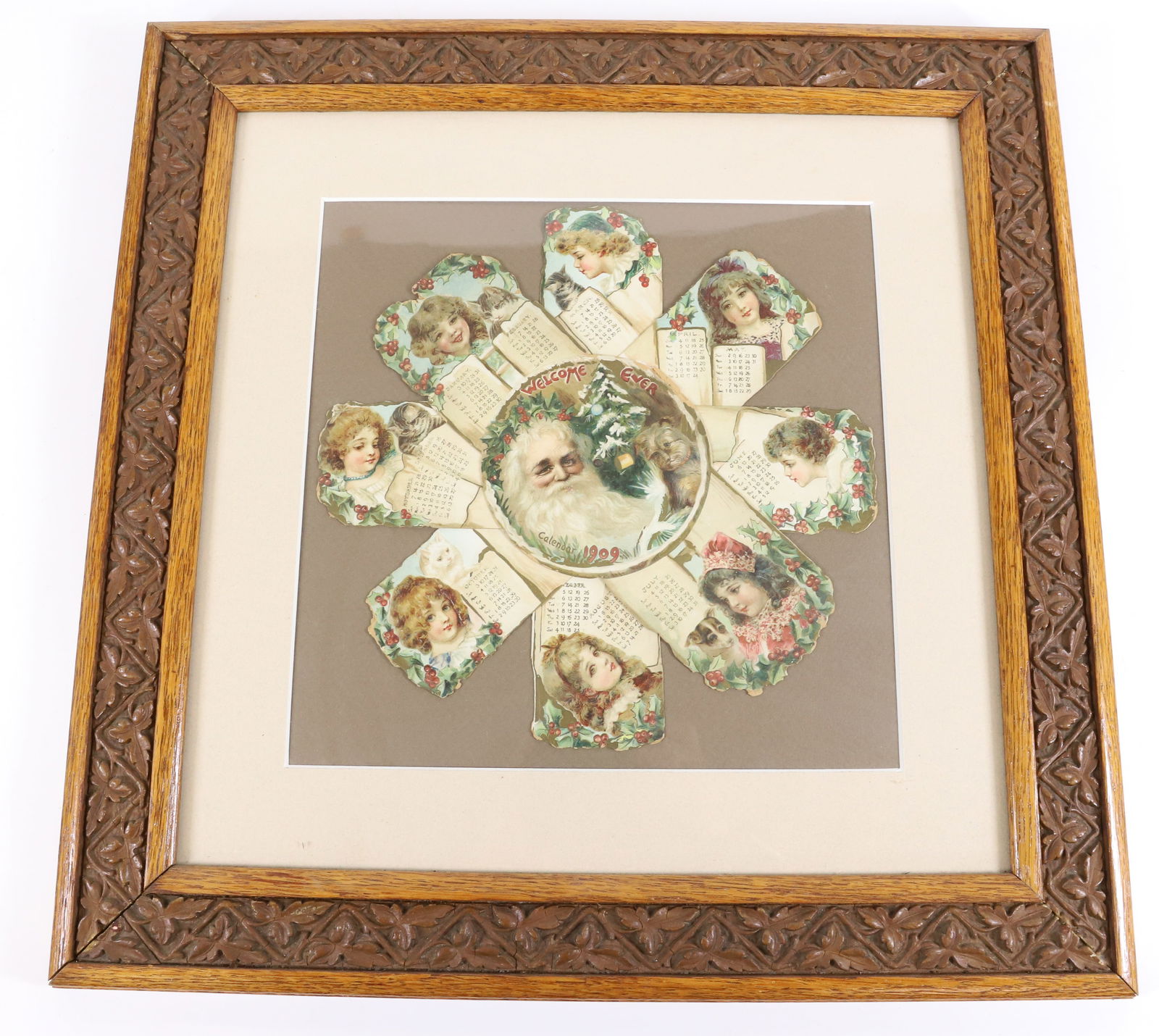 1909 "WELCOME EVER" SANTA CLAUS CALENDAR (1 of 4)