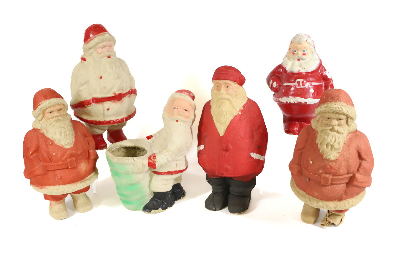 LOT OF PRESSED PAPER SANTA CLAUS FIGURES (1 of 7)