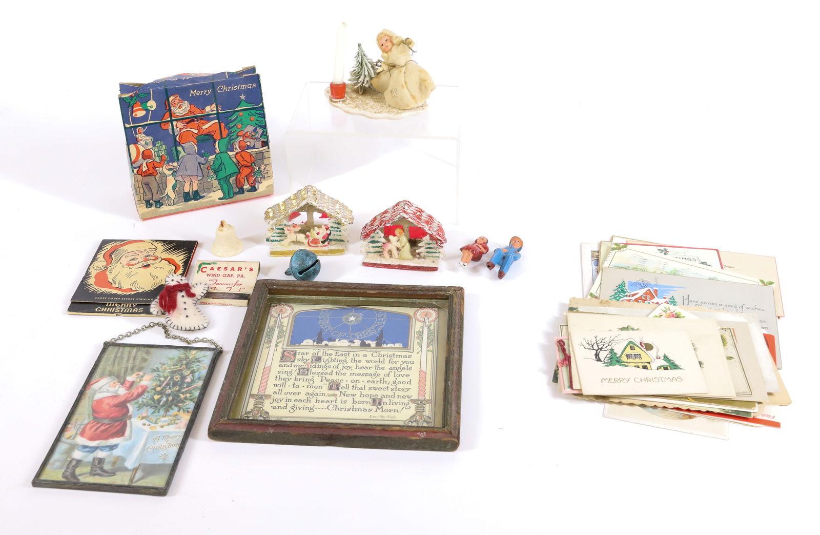 LOT OF CHRISTMAS POSTCARDS, CARDS, MATCHES AND MORE (1 of 6)