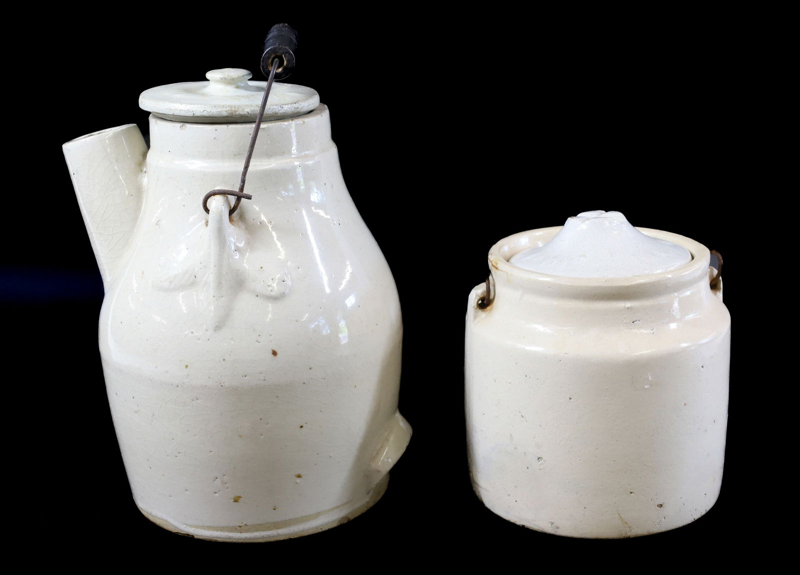 STONEWARE BATTER JUG AND JAR (1 of 8)