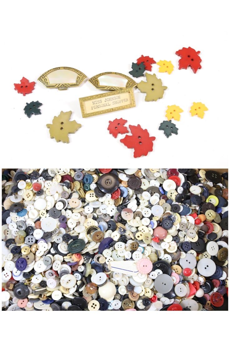 LARGE LOT OF VINTAGE BUTTONS (1 of 7)