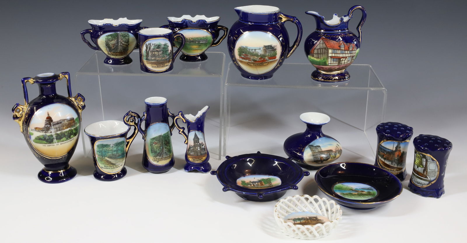 LOT OF SOUVENIR PORCELAIN VASES AND MORE (1 of 10)