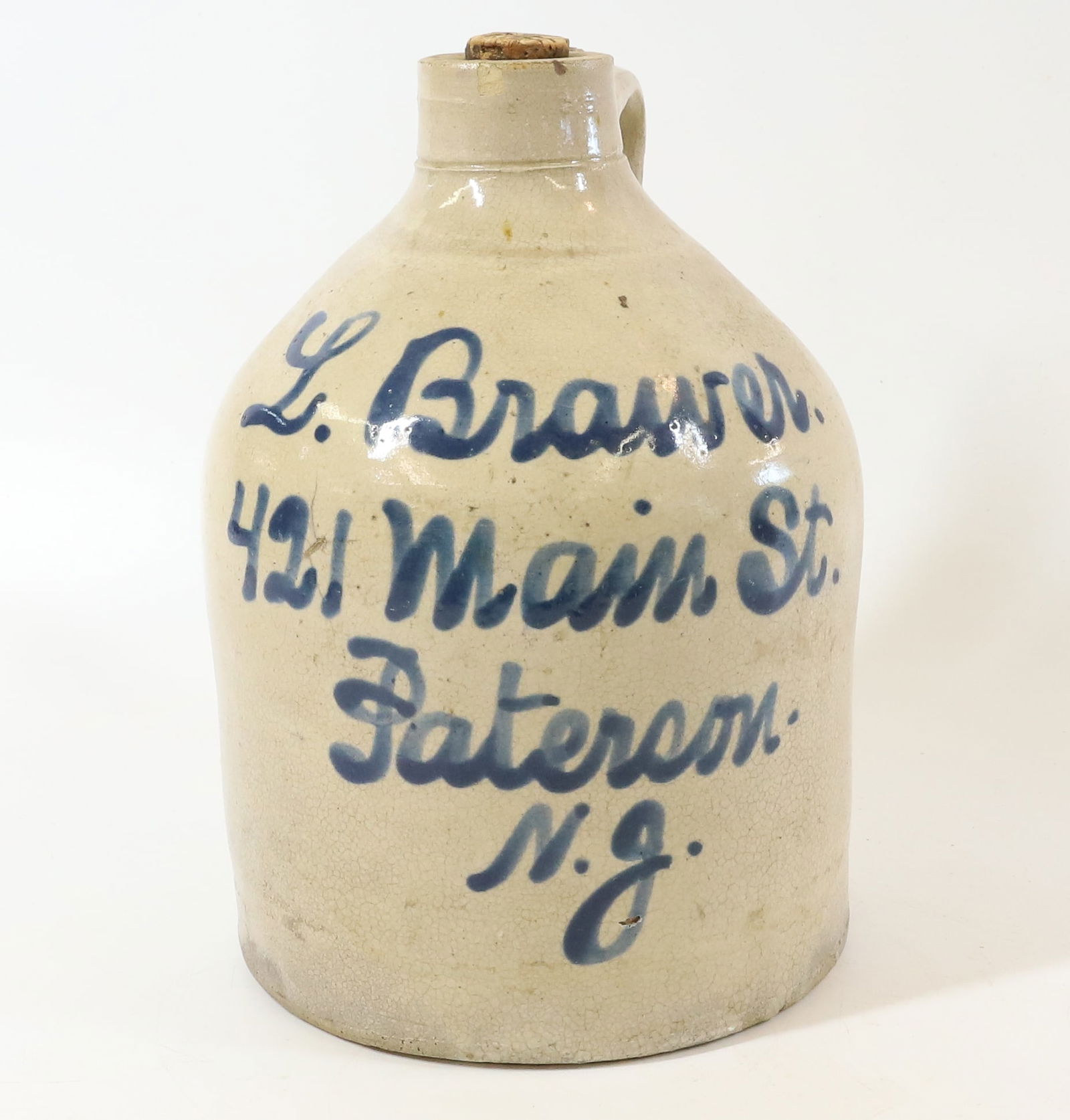HALF-GALLON STONEWARE PATERSON, NJ JUG (1 of 6)