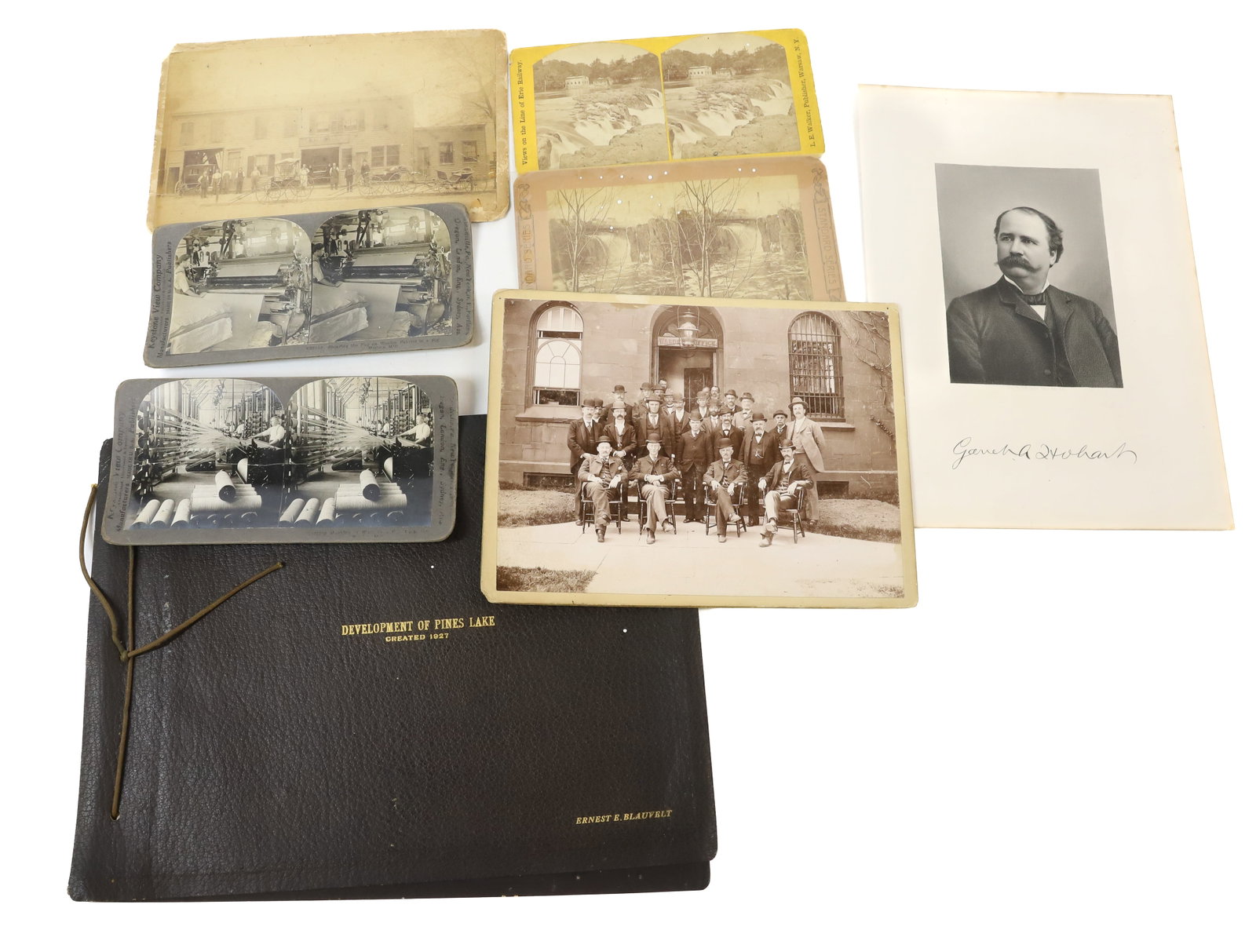 LOT OF PATERSON, NJ AND PINES LAKE DEVELOPMENT PHOTOGRAPHS: STEREOVIEW CARDS, PASSAIC COUNTY JAIL PHOTO, A GARRISON "CARRIAGE BUILDER" PHOTO AND MORE. DEVELOPMENT OF PINES LAKE PHOTO ALBUM 1927. PLEASE READ CAREFULLY - Terms for Purchasing and Shipping of Auct