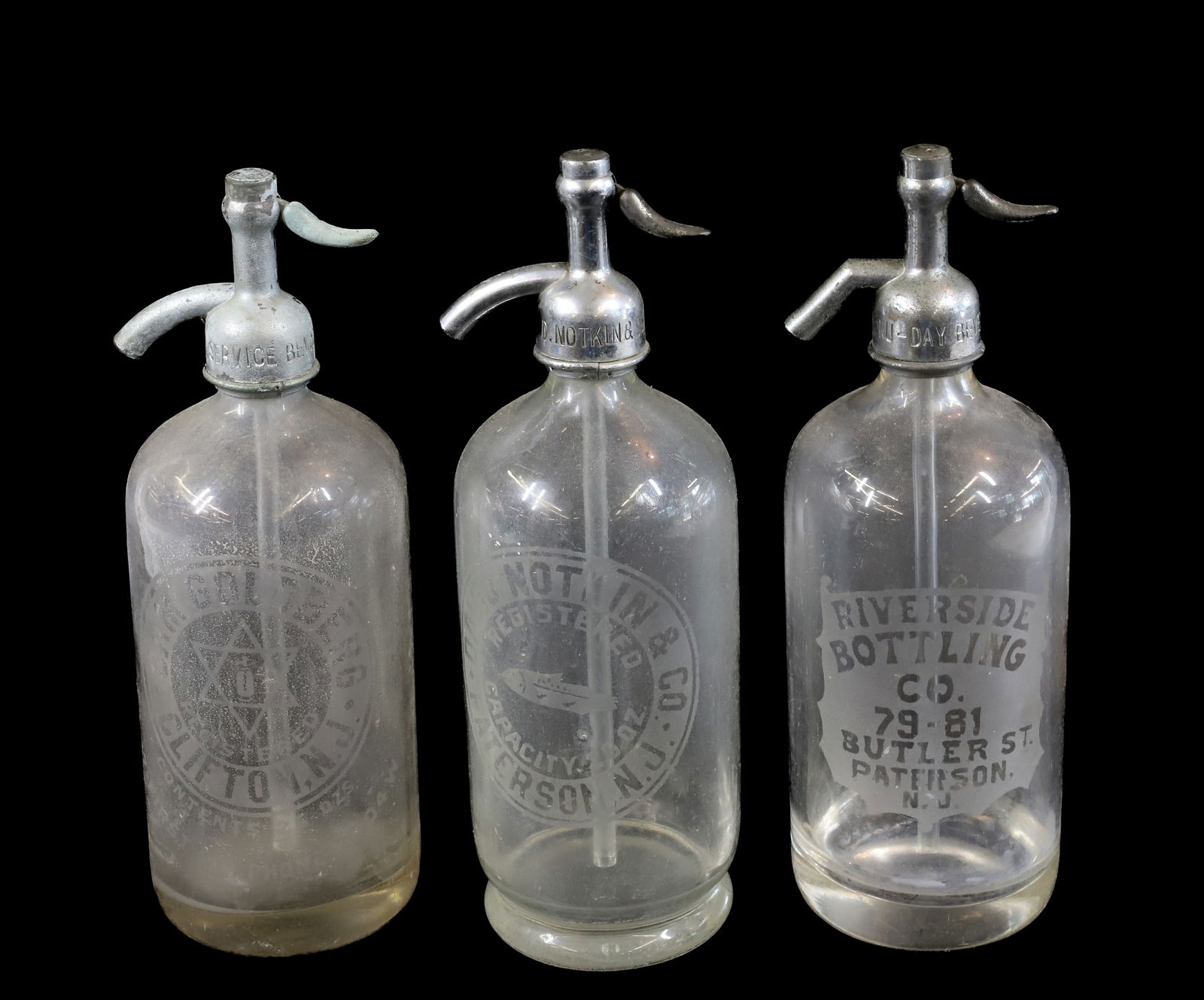 (3) ADVERTISING SELTZER BOTTLES (1 of 3)