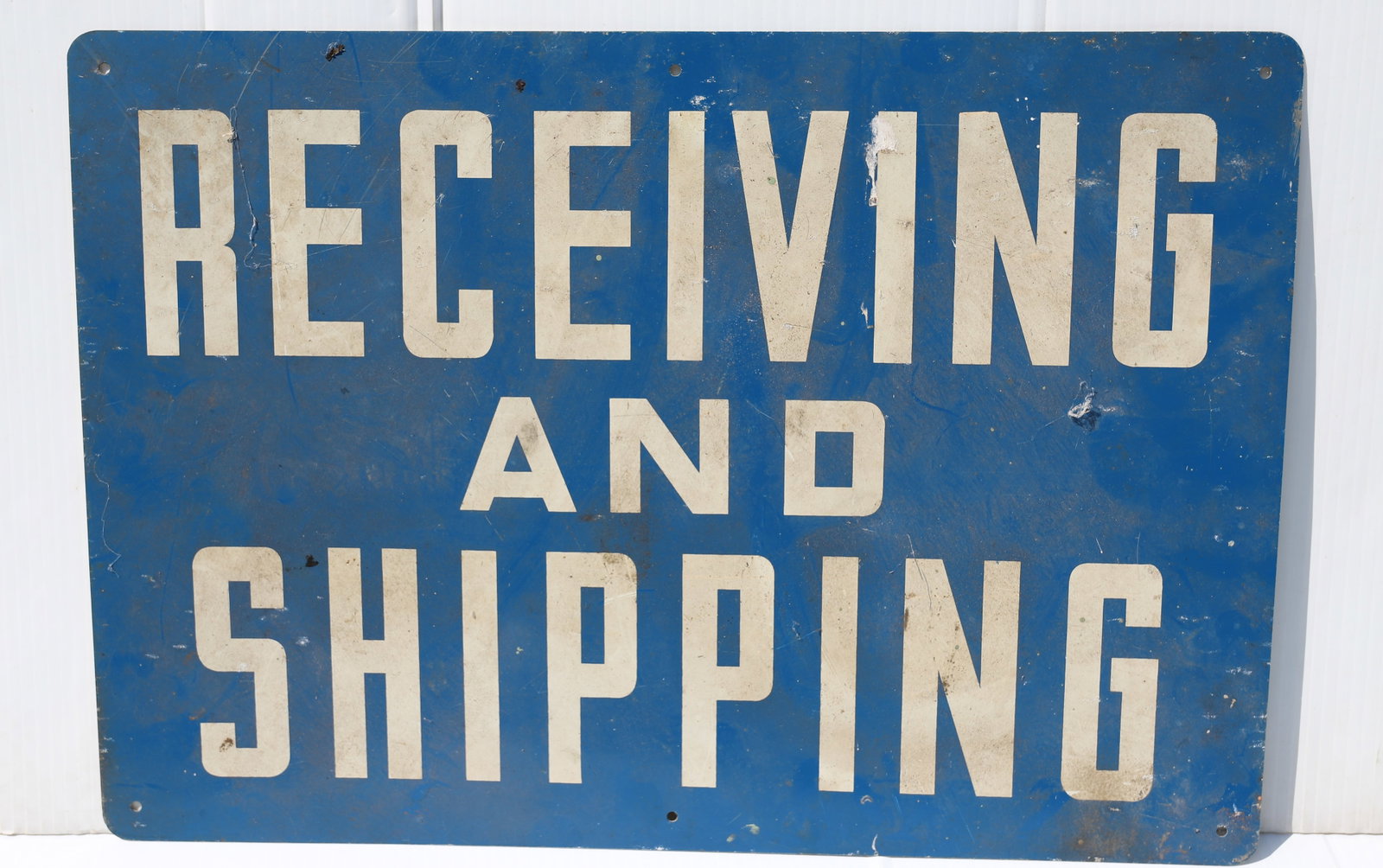 RECEIVING AND SHIPPING SIGN: PAINTED METAL. 14" X 20". PLEASE READ CAREFULLY - Terms for Purchasing and Shipping of Auction Items. Please read carefully before bidding. All payments for purchases will be made through LiveAuctione